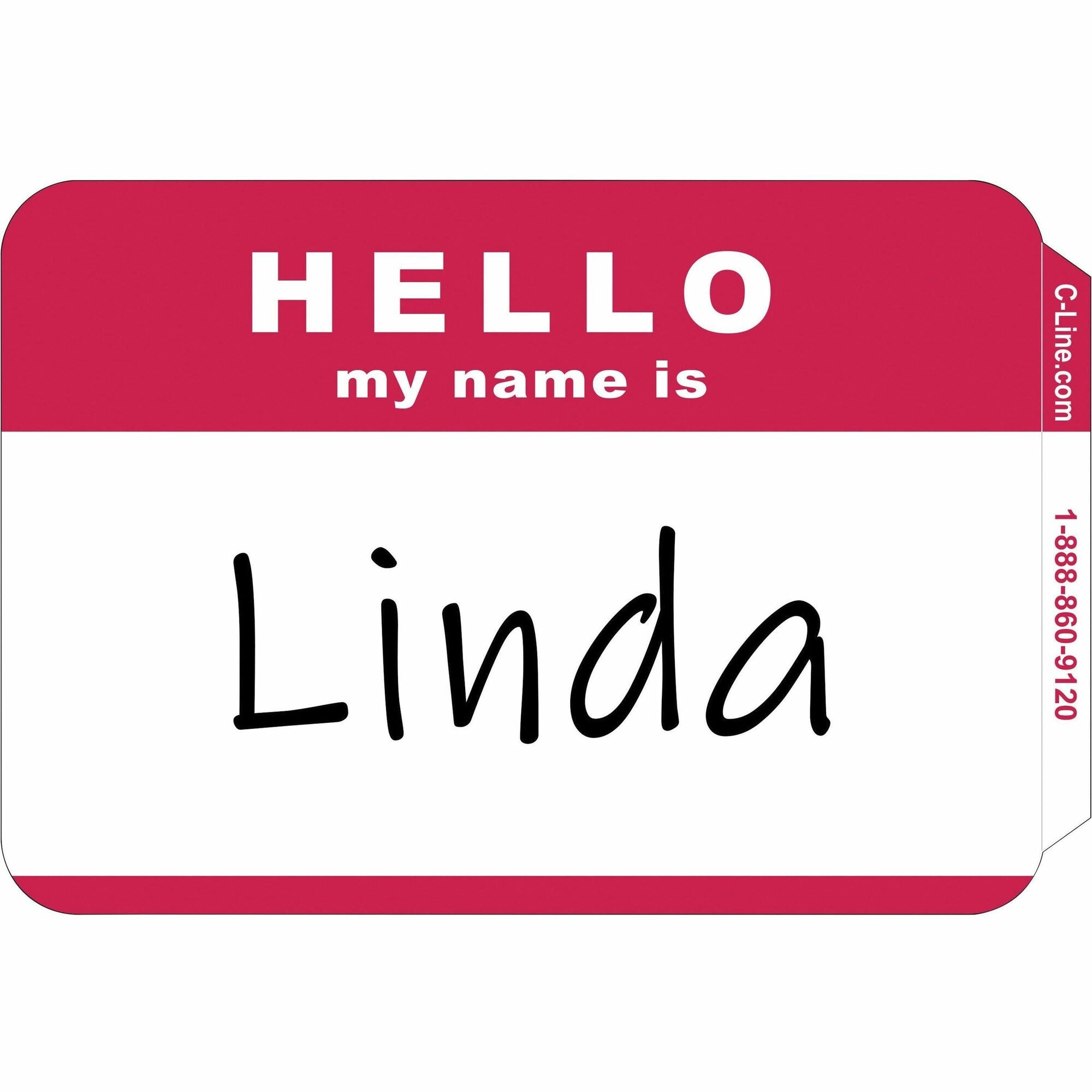 c-line-hello-my-name-is-name-tags-red-peel-&-stick-3-1-2-x-2-1-4-100-bx-92234_cli92234 - 1