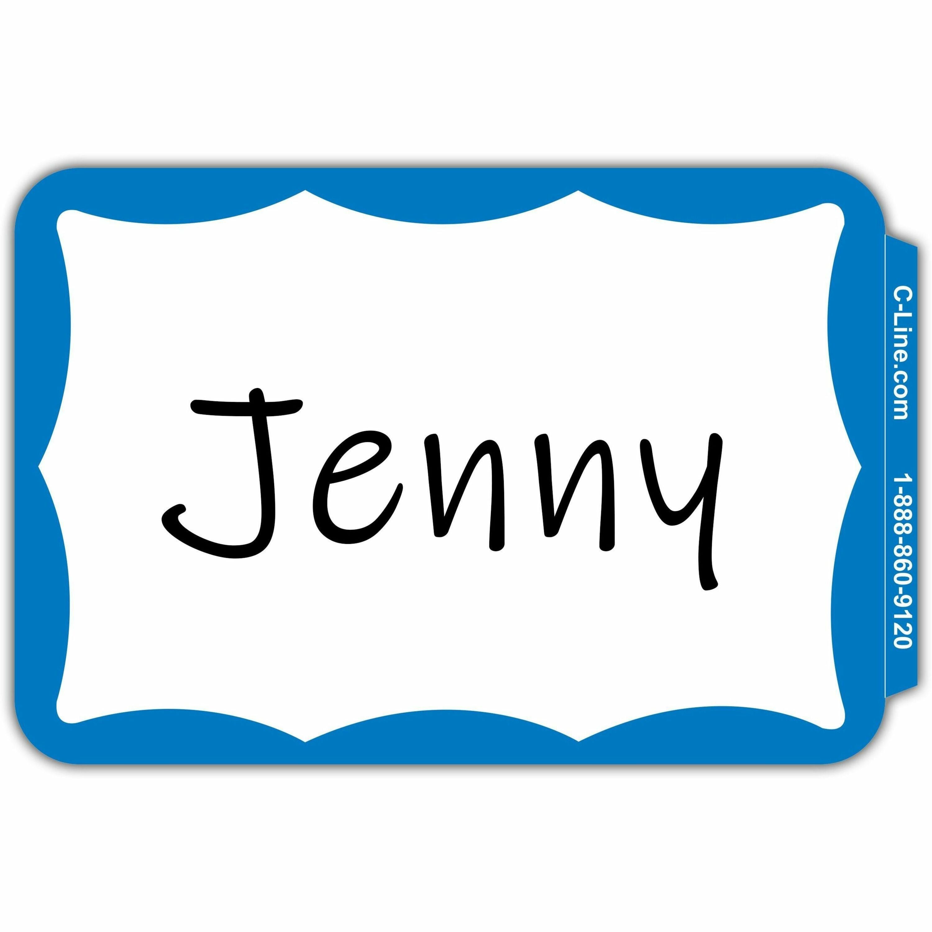 c-line-self-adhesive-name-tags-blue-border-peel-&-stick-3-1-2-x-2-1-4-100-bx-92265_cli92265 - 1