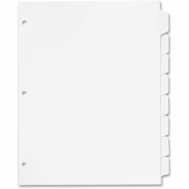 Cardinal Write 'N Erase Mylar Tab Dividers - 8 x Divider(s) - Write-on Tab(s) - 8 Tab(s)/Set - 9" Divider Width x 11" Divider Length - Letter - 8.50" Width x 11" Length - White Divider - White Mylar Tab(s) - Reinforced Tab, Reinforced Hole, Erasable -