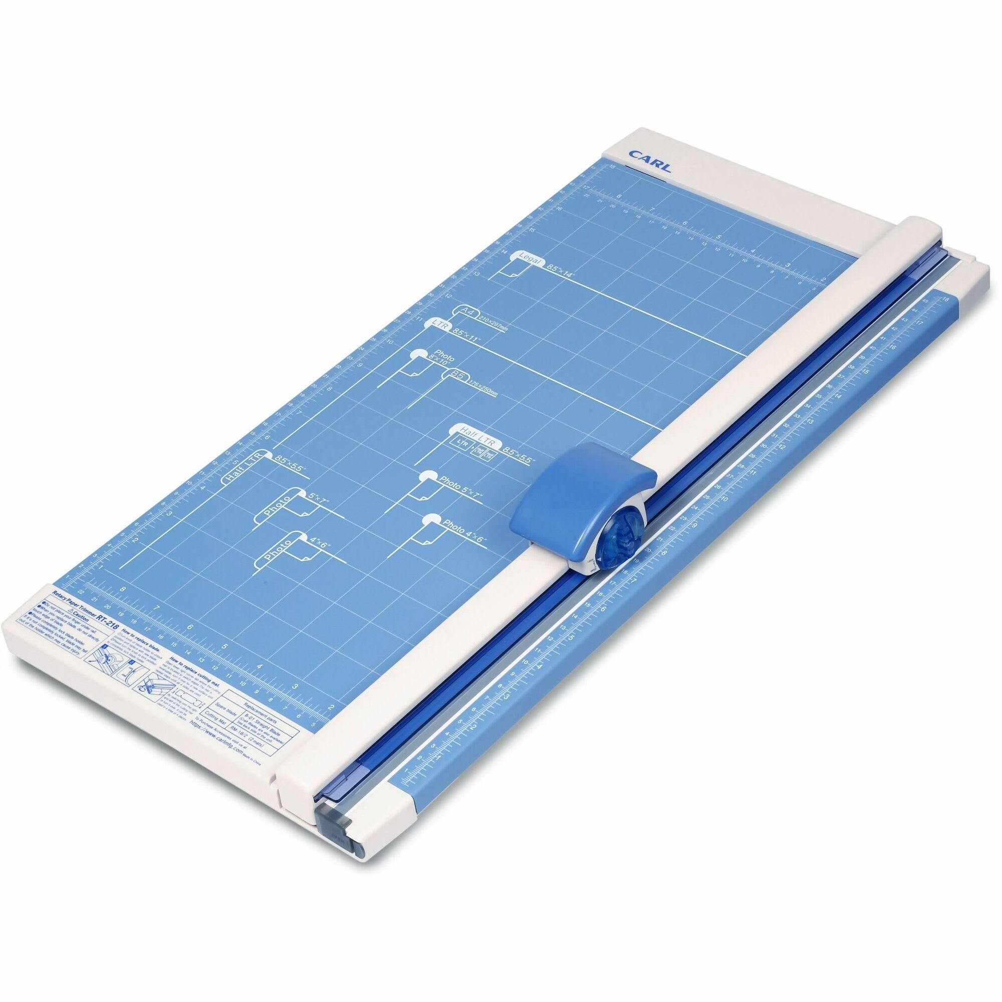 CARL 18" Professional Paper Trimmer - Cuts 10Sheet - 18" Cutting Length - Straight Cutting - 0.8" Height x 10.3" Width x 18" Depth - White