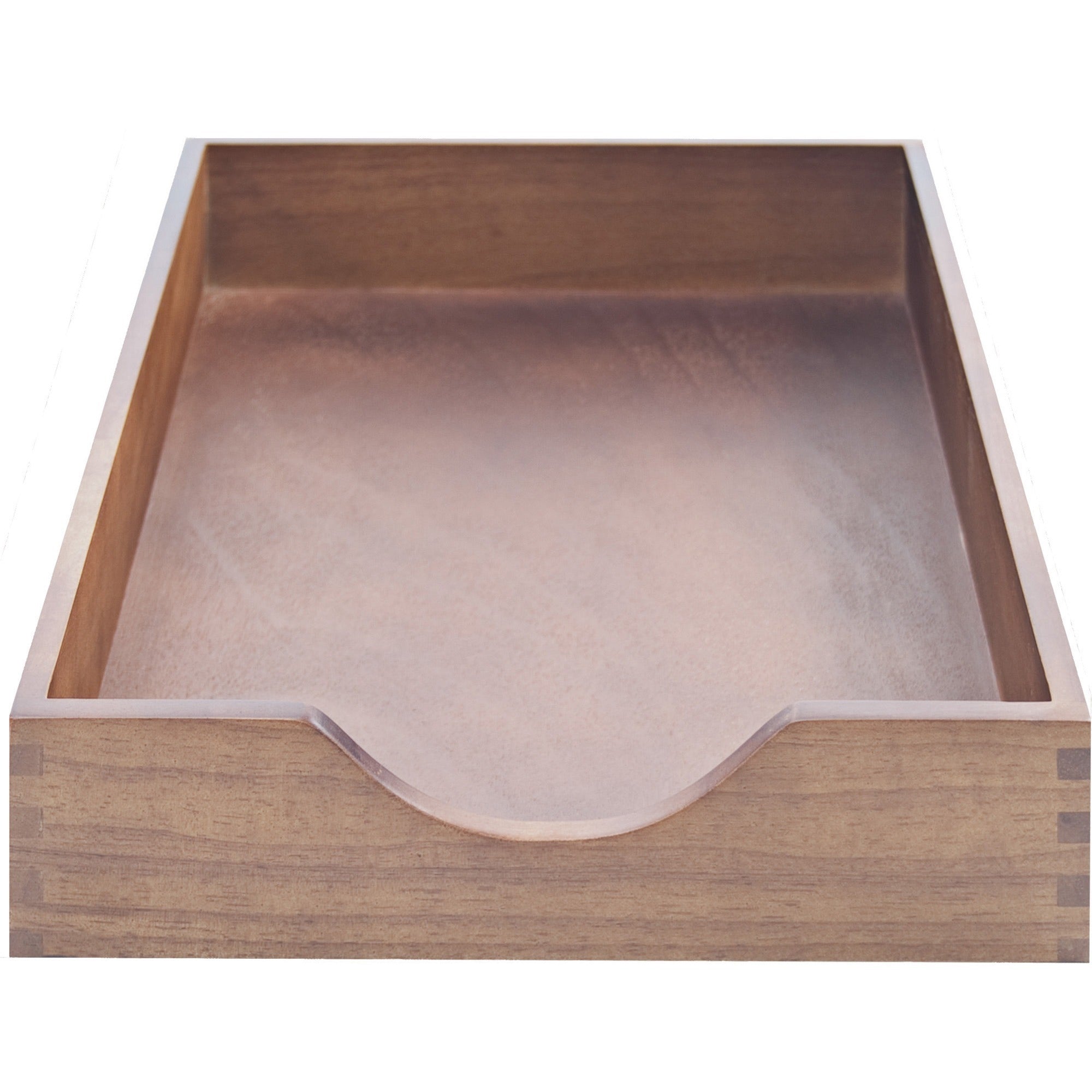 Carver Solid Wood Desk Tray - Desktop - Stackable - Walnut - Walnut - Oak - 1 Each -