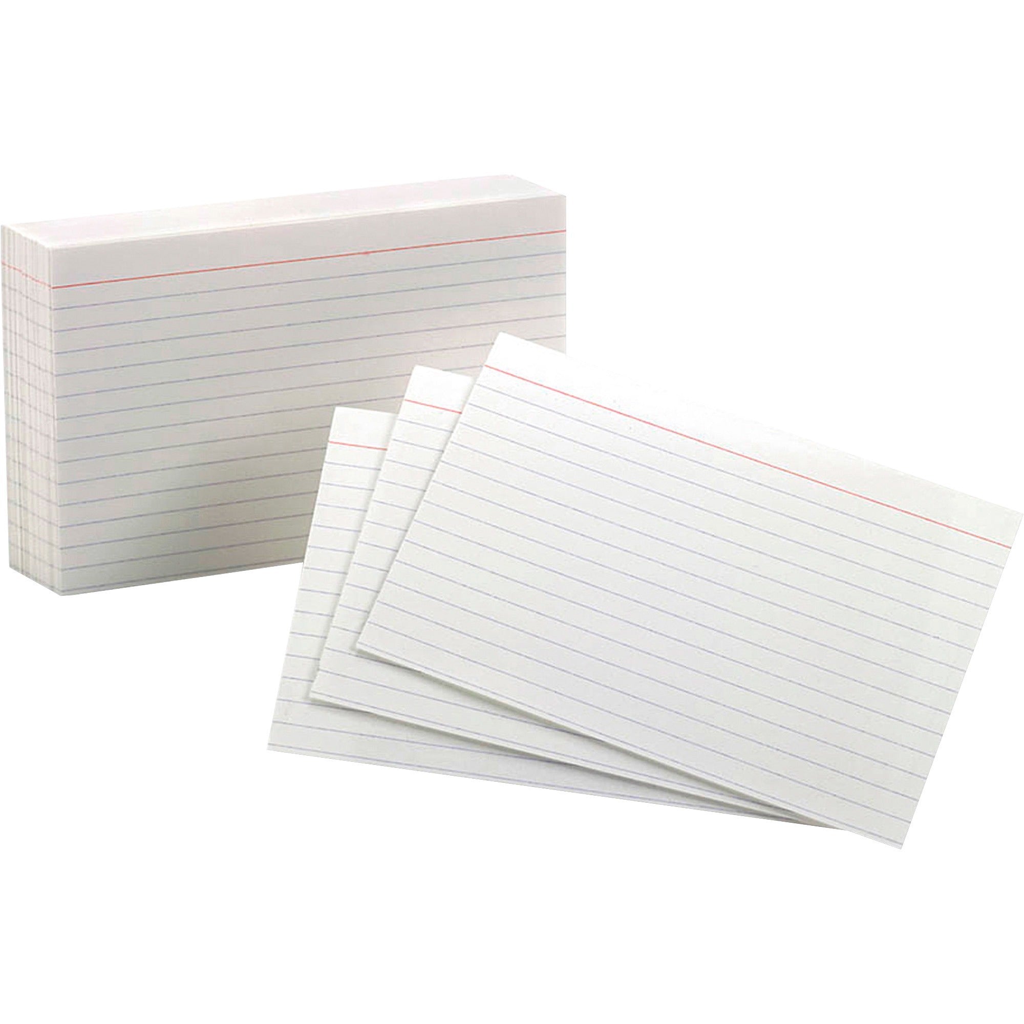 Oxford Ruled Index Cards - 4" x 6" - 85 lb Basis Weight - 100 / Pack - Sustainable Forestry Initiative (SFI) - White -