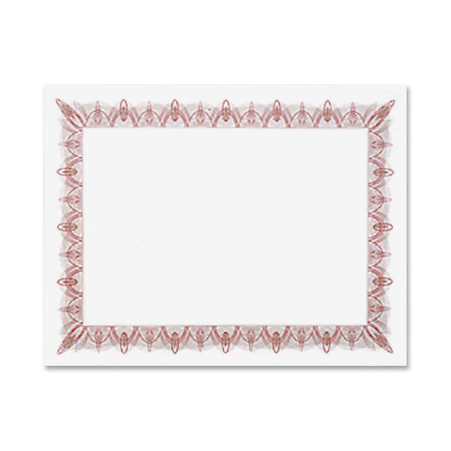 Geographics Gold Seal Parchment Certificates - 24 lb Basis Weight - 8.5" x 11" - Inkjet, Laser Compatible - Red with Red Border - Parchment Paper - 25 / Pack -