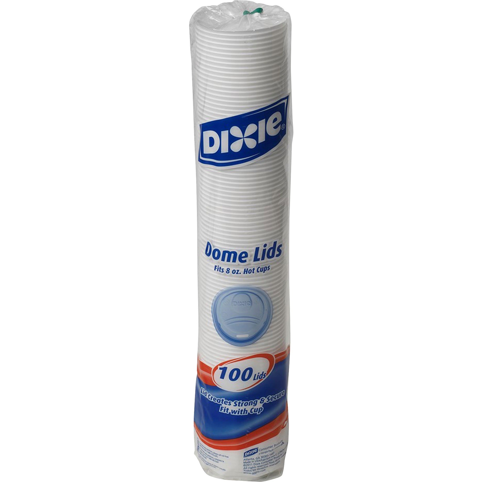 Dixie Small Hot Cup Lids by GP Pro - Dome - Plastic - 100 / Pack -