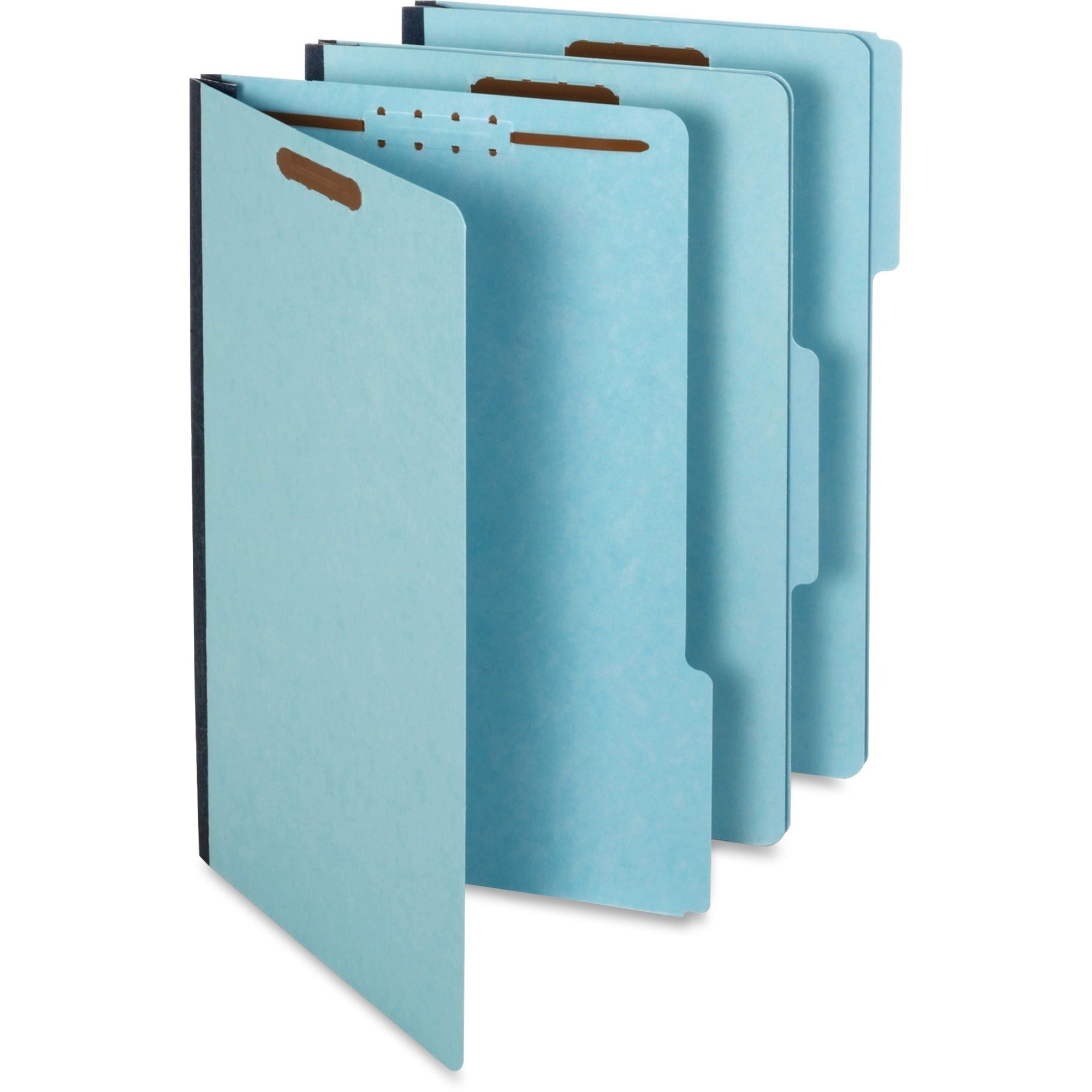 Pendaflex 1/3 Tab Cut Legal Recycled Classification Folder - 8 1/2" x 14" - 1" Expansion - 2 Fastener(s) - 2" Fastener Capacity for Folder - Top Tab Location - Assorted Position Tab Position - Pressboard - Blue - 60% Recycled - 25 / Box -