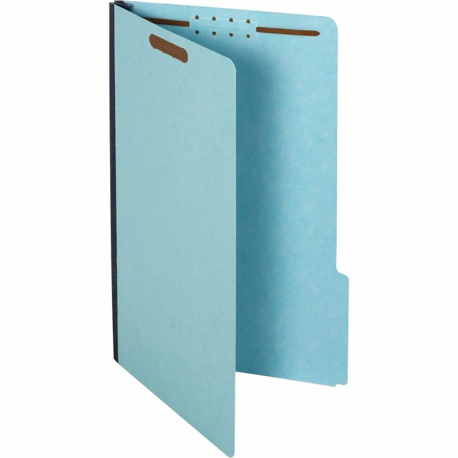 Pendaflex 1/3 Tab Cut Legal Recycled Classification Folder - 8 1/2" x 14" - 1" Expansion - 2 Fastener(s) - 2" Fastener Capacity for Folder - Top Tab Location - Assorted Position Tab Position - Pressboard - Blue - 60% Recycled - 25 / Box -