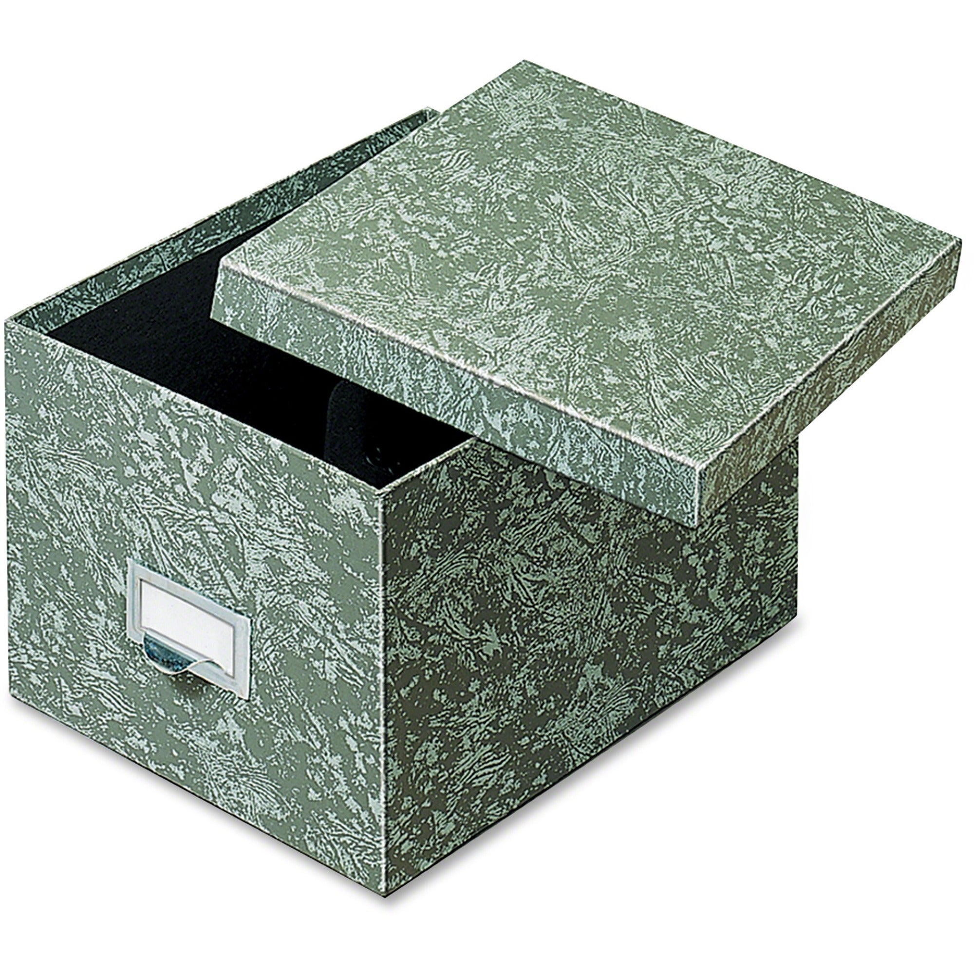 Globe-Weis Agate Heavy-duty Card File Lid Box - Internal Dimensions: 9" Width x 6" HeightExternal Dimensions: 11.6" Depth - 1000 x Card - Heavy Duty - Fiberboard - Green - For Card, Check - Recycled - 1 Each -