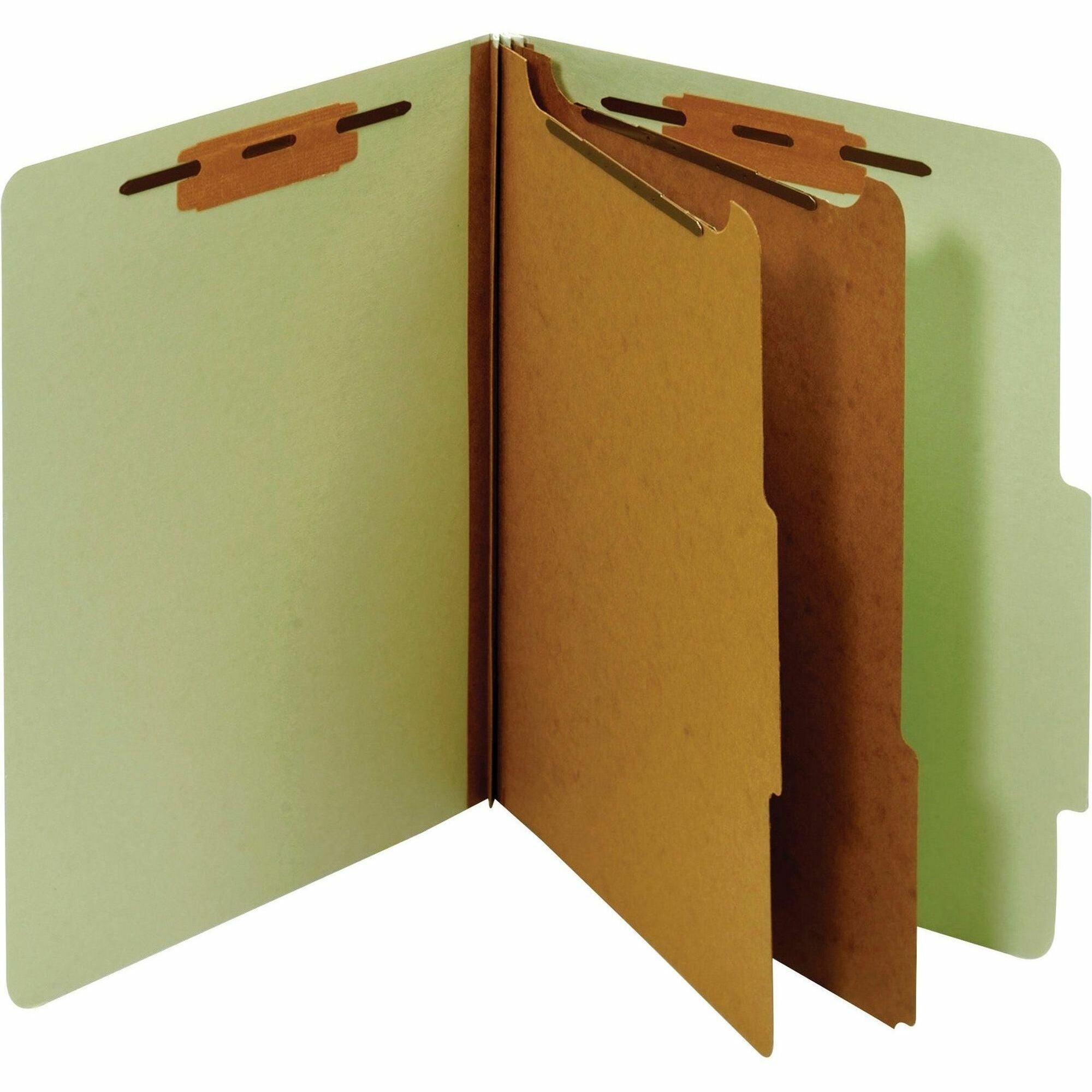 Pendaflex Letter Recycled Classification Folder - 8 1/2" x 11" - 1" Fastener Capacity for Folder - 2 Divider(s) - Pressboard, Tyvek - Green - 60% Recycled - 1 Each -