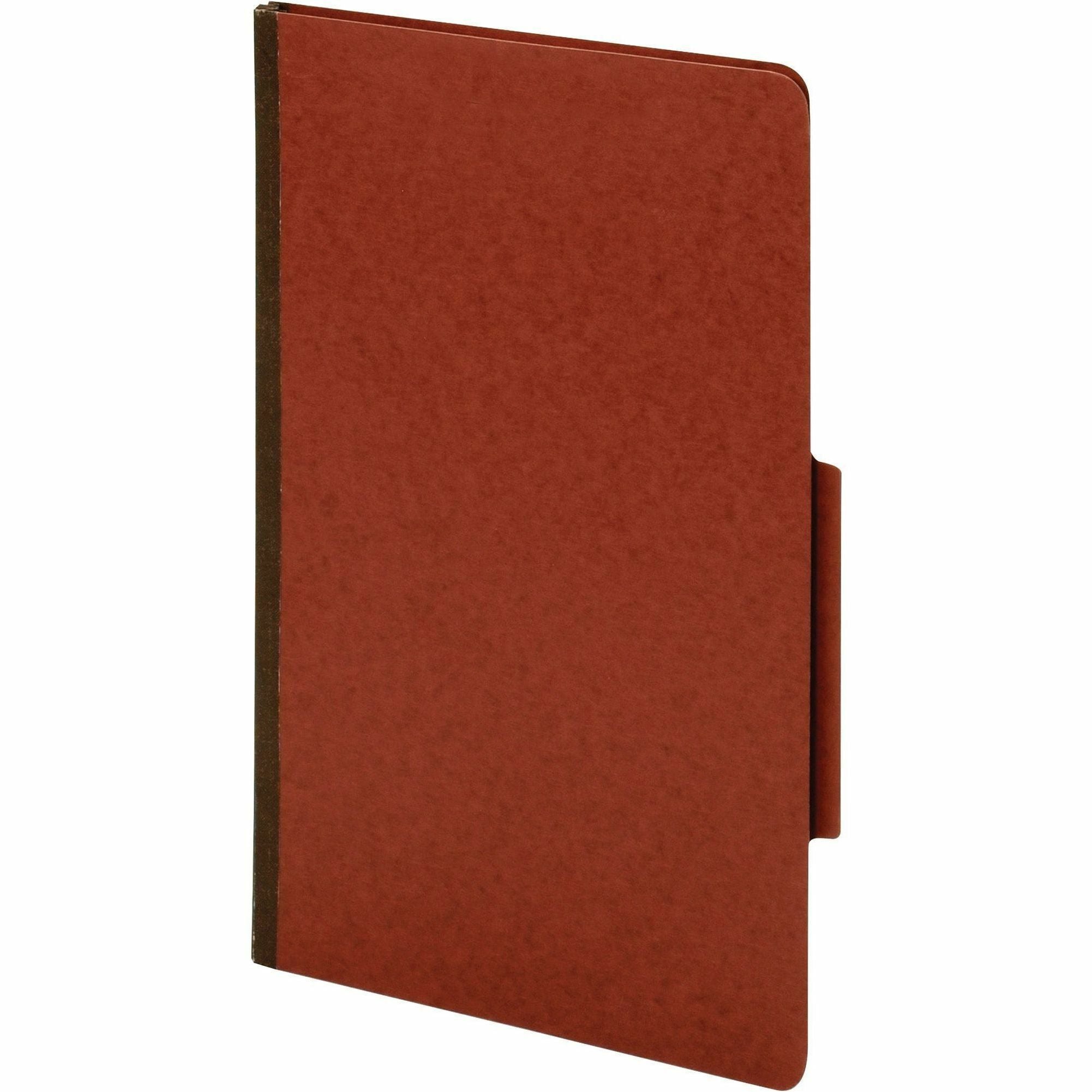 Pendaflex Legal Recycled Classification Folder - 8 1/2" x 14" - 1" Fastener Capacity for Folder - 2 Divider(s) - Pressboard, Tyvek - Red - 60% Recycled - 1 Each -