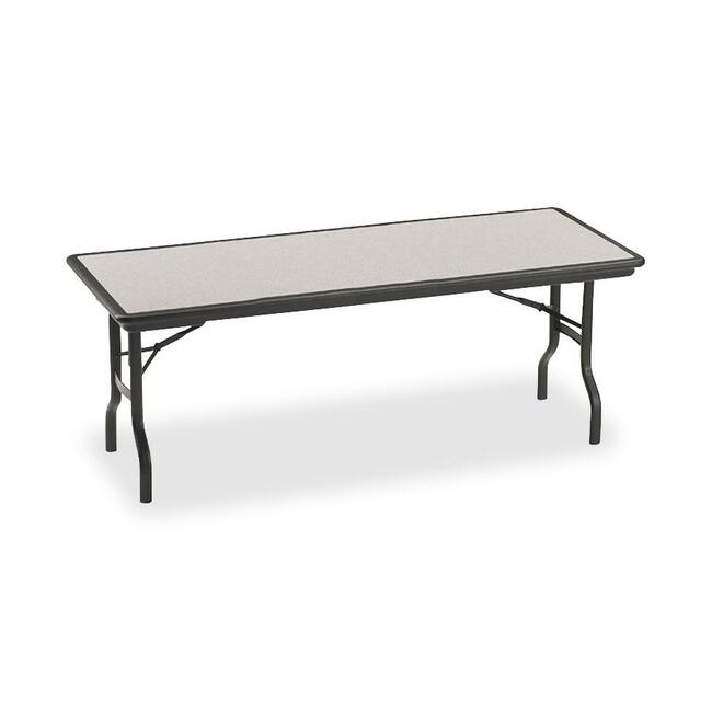 Iceberg IndestrucTable Folding Table - For - Table TopRectangle Top - 1500 lb Capacity - 30" Table Top Length x 72" Table Top Width - 29" Height - Black, Granite, Powder Coated - Polyethylene, Resinite - 1 Each -