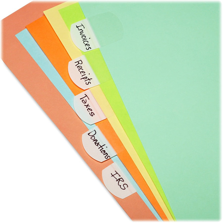 LEE Removable Hefty Index Tabs - Write-on Tab(s) - 1" Tab Height x 1.50" Tab Width - Removable - White Plastic Tab(s) - Reusable, Tear Resistant - 50 / Pack -