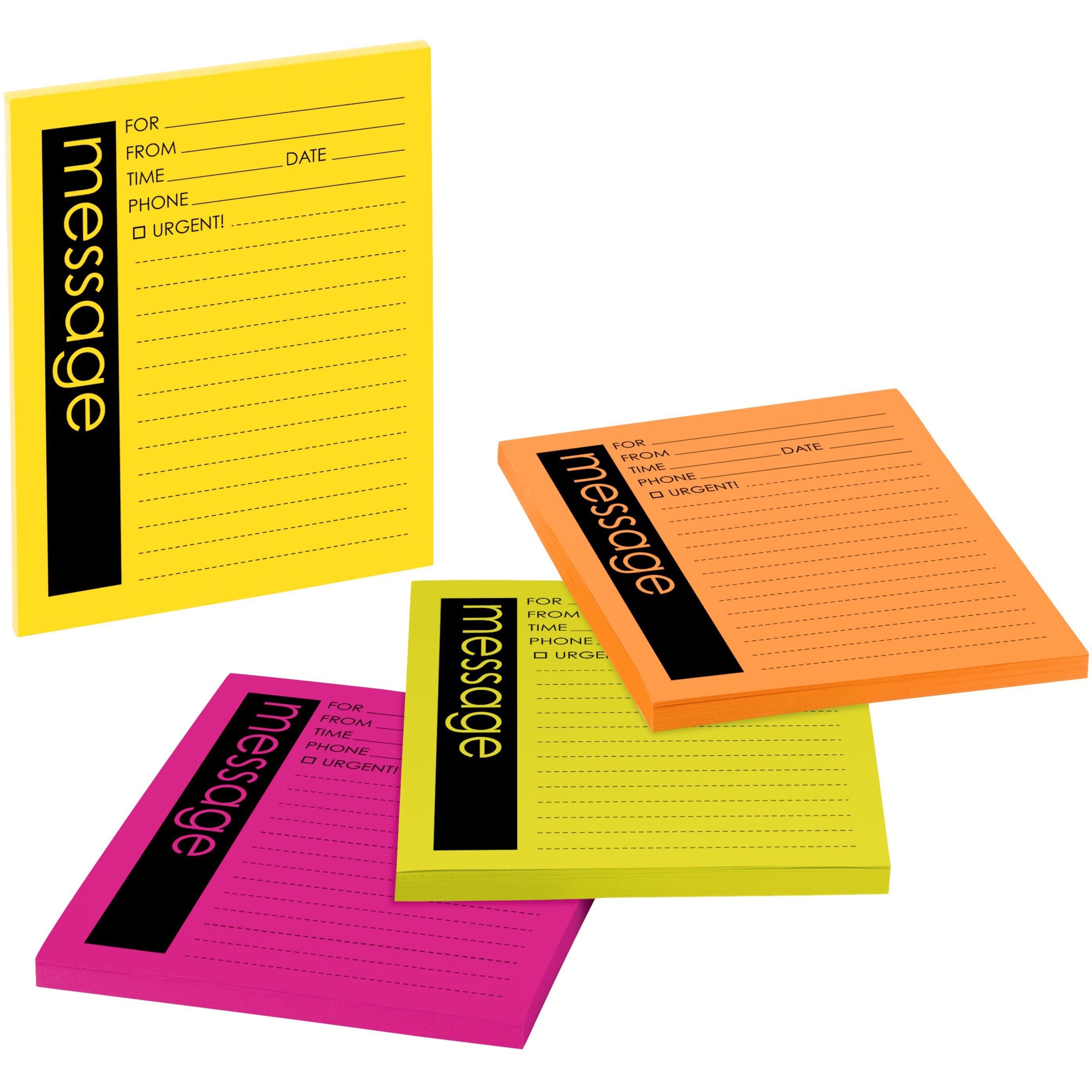 Post-it Neon Important Message Pad, Sold as 1 Package, 4 Pad per Package - 1
