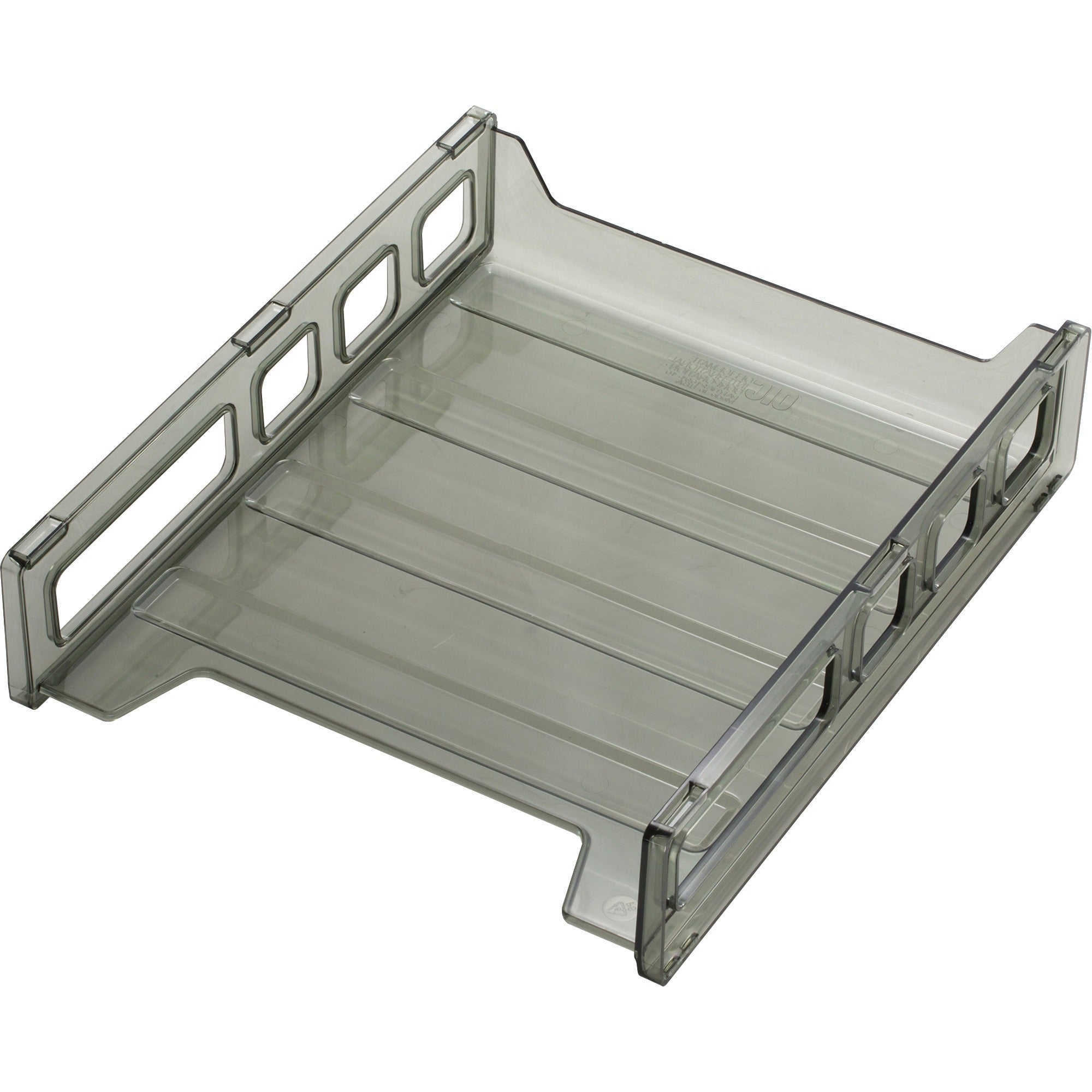 Officemate Front Load Letter Tray - 12.5" Height x 10.5" Width x 2.9" DepthDesktop - Stackable, Durable - Smoke - 1 Each -