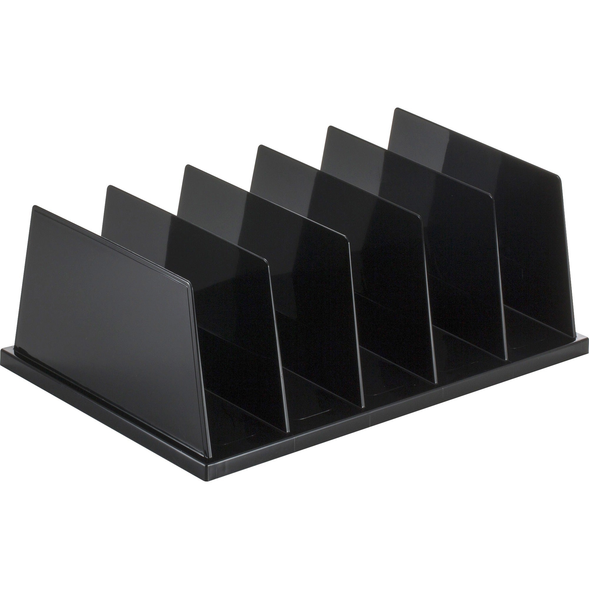 Officemate Desktop Sorter - 5 Compartment(s) - 9" Height x 13.5" Width x 5" DepthDesktop - Black - Plastic - 1 Each -
