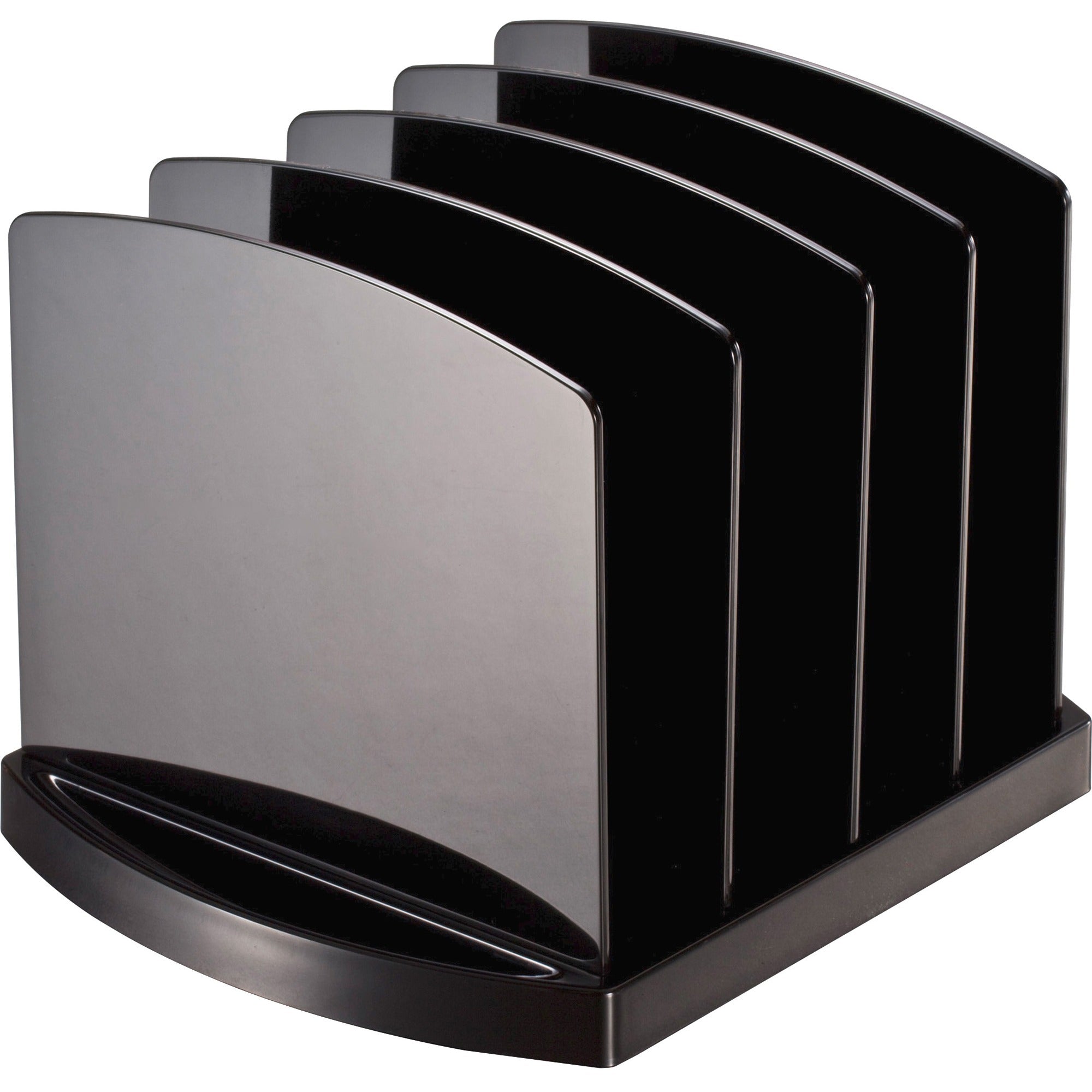 Officemate 2200 Series Standard File Sorter - 4 Compartment(s) - 6.8" Height x 9.4" Width x 8" DepthDesktop - Non-skid Base - Black - Plastic - 1 Each -
