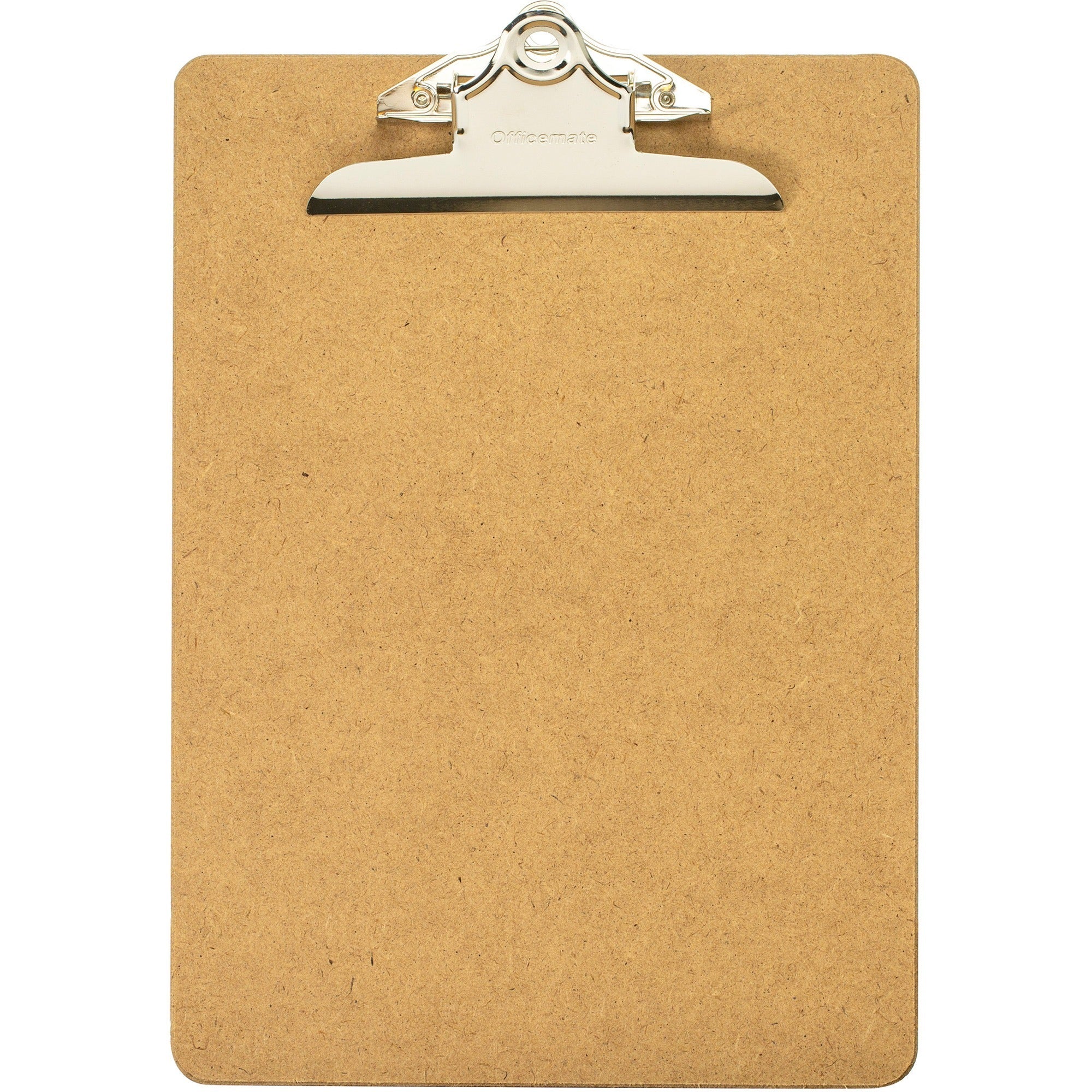 Officemate Hardboard Clipboard - 1" Clip Capacity - 9" x 12 1/2" - Clamp - Hardboard - Brown - 1 Each -