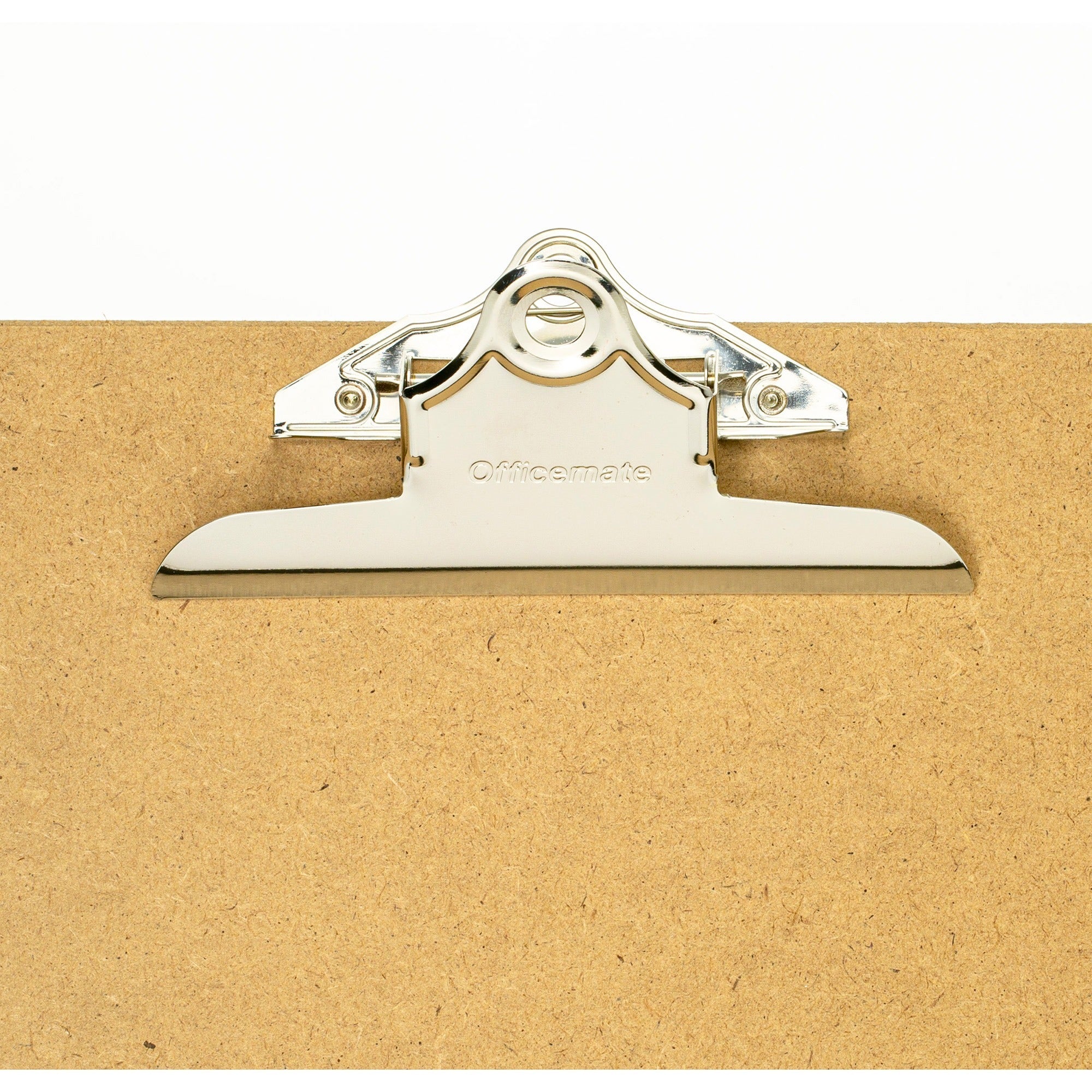 Officemate Hardboard Clipboard - 1" Clip Capacity - 9" x 12 1/2" - Clamp - Hardboard - Brown - 1 Each -