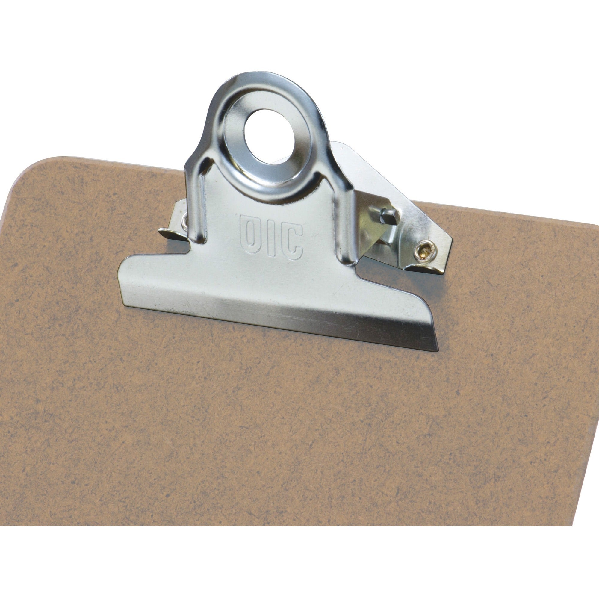 Officemate Hardboard Clipboards - 1" Clip Capacity - 6" x 9" - Clamp - Hardboard - Brown - 1 Each -