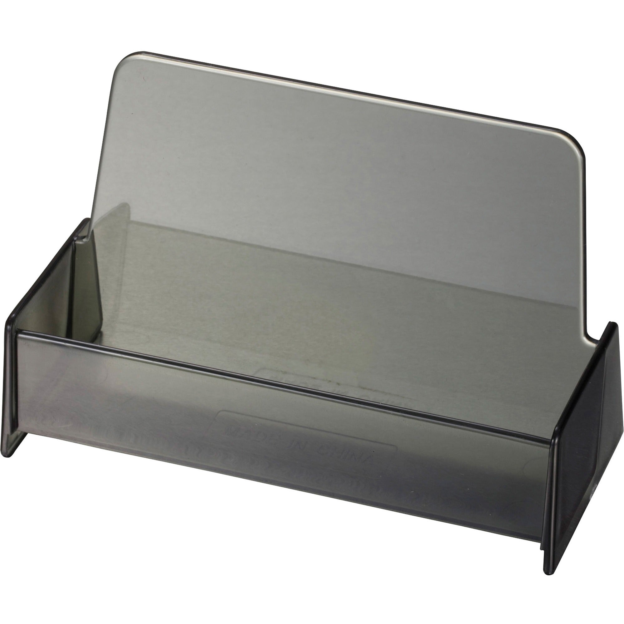 Officemate Business Card Holders - 1.9" x 3.9" x 2.4" x - Plastic - 1 Each - Smoke -