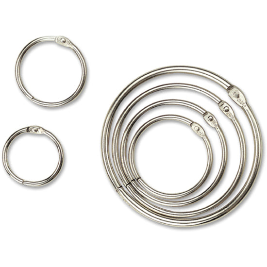 Officemate Loose-Leaf Book Rings - 3" Diameter - Silver - Metal - 10 / Box -