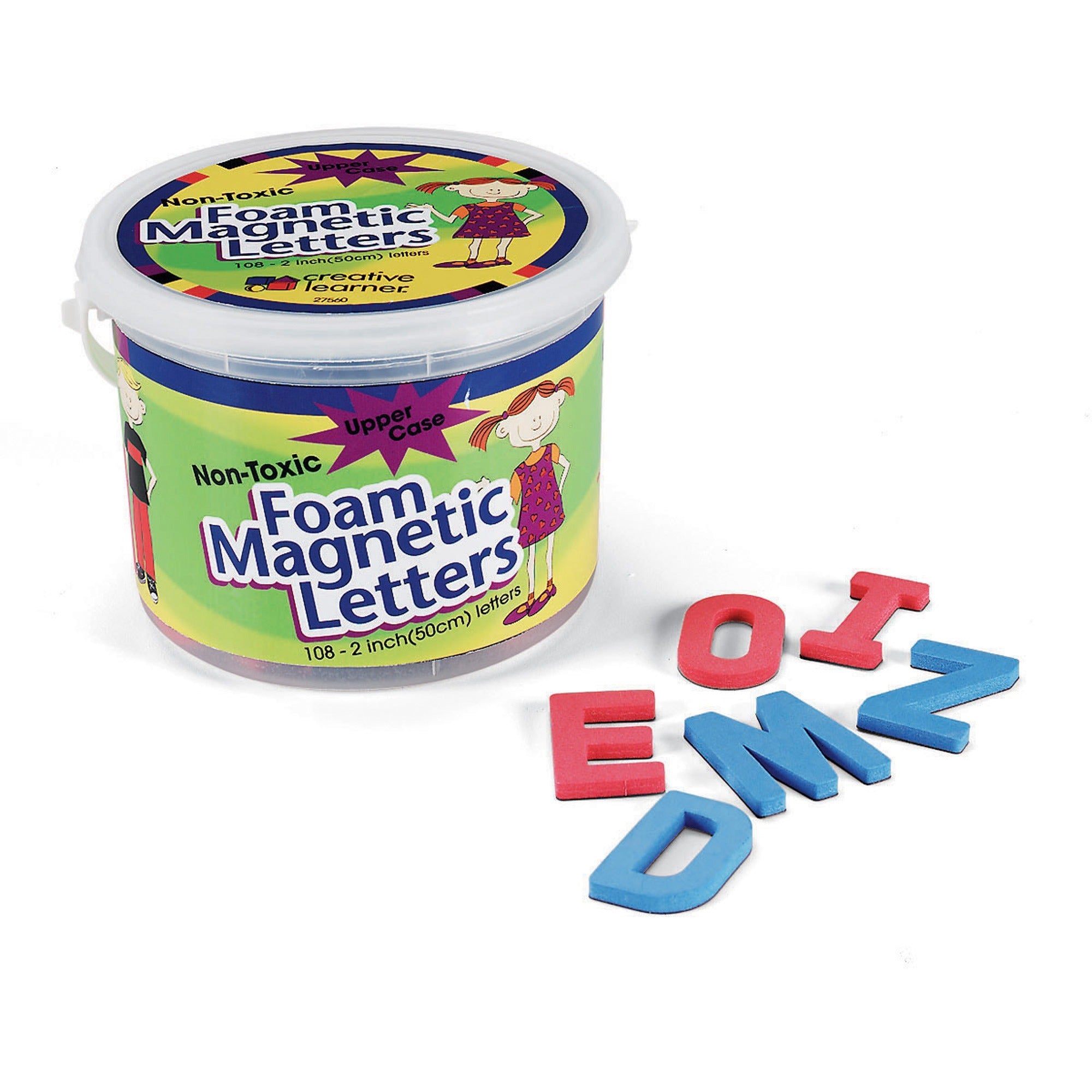 Pacon Foam Magnetic Letters - Uppercase Letters Shape - Magnetic - Non-toxic - Assorted - Foam - 108 / Set -