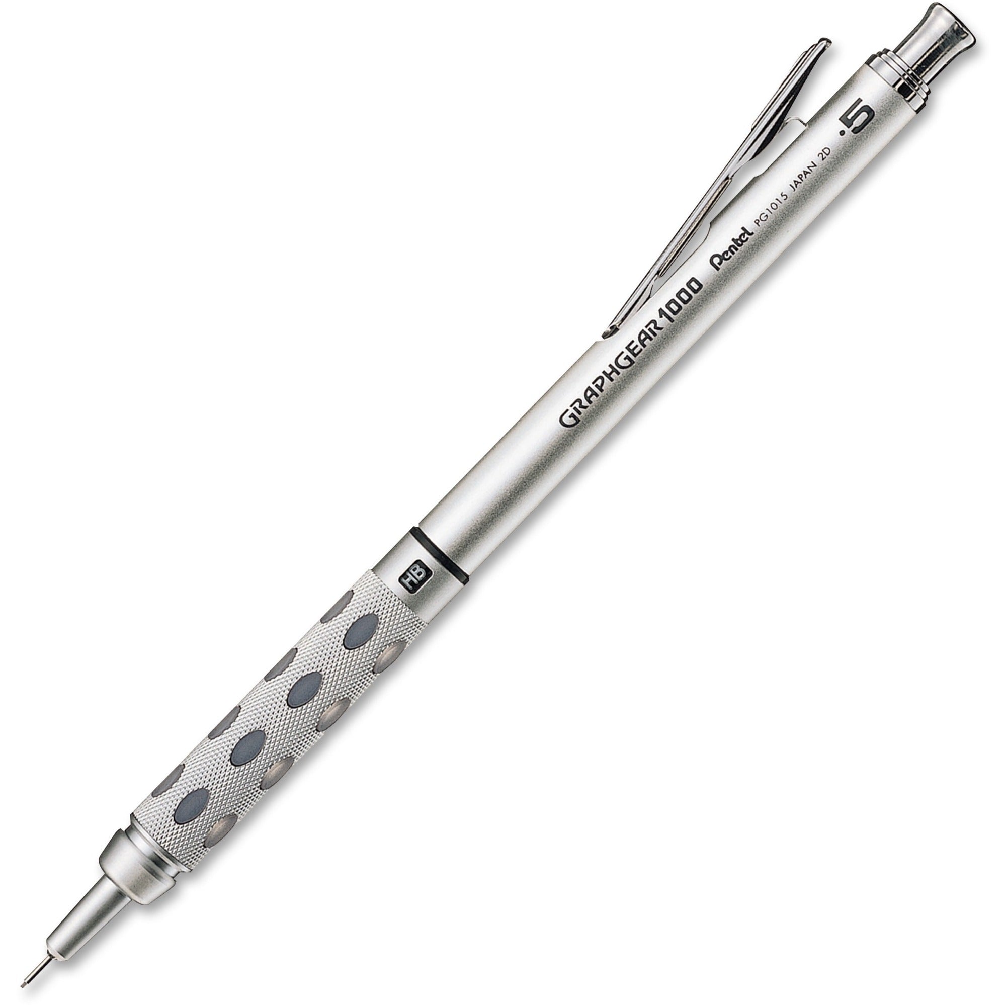 Pentel GraphGear 1000 Automatic Drafting Pencils - #2 Lead - 0.5 mm Lead Diameter - Refillable - Gray Barrel - 1 Each -