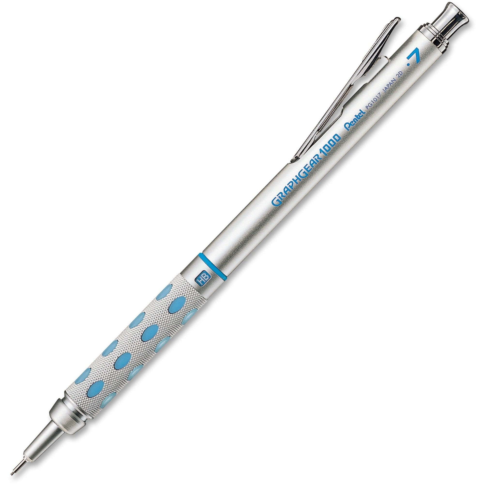 Pentel GraphGear 1000 Automatic Drafting Pencils - #2 Lead - 0.7 mm Lead Diameter - Refillable - Blue Barrel - 1 Each -