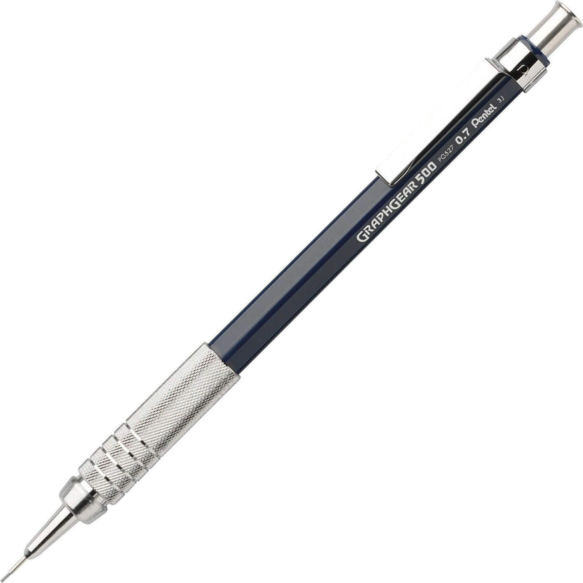 Pentel Graph Gear 500 Mechanical Pencils - #2 Lead - 0.7 mm Lead Diameter - Refillable - Blue Barrel - 1 Each -