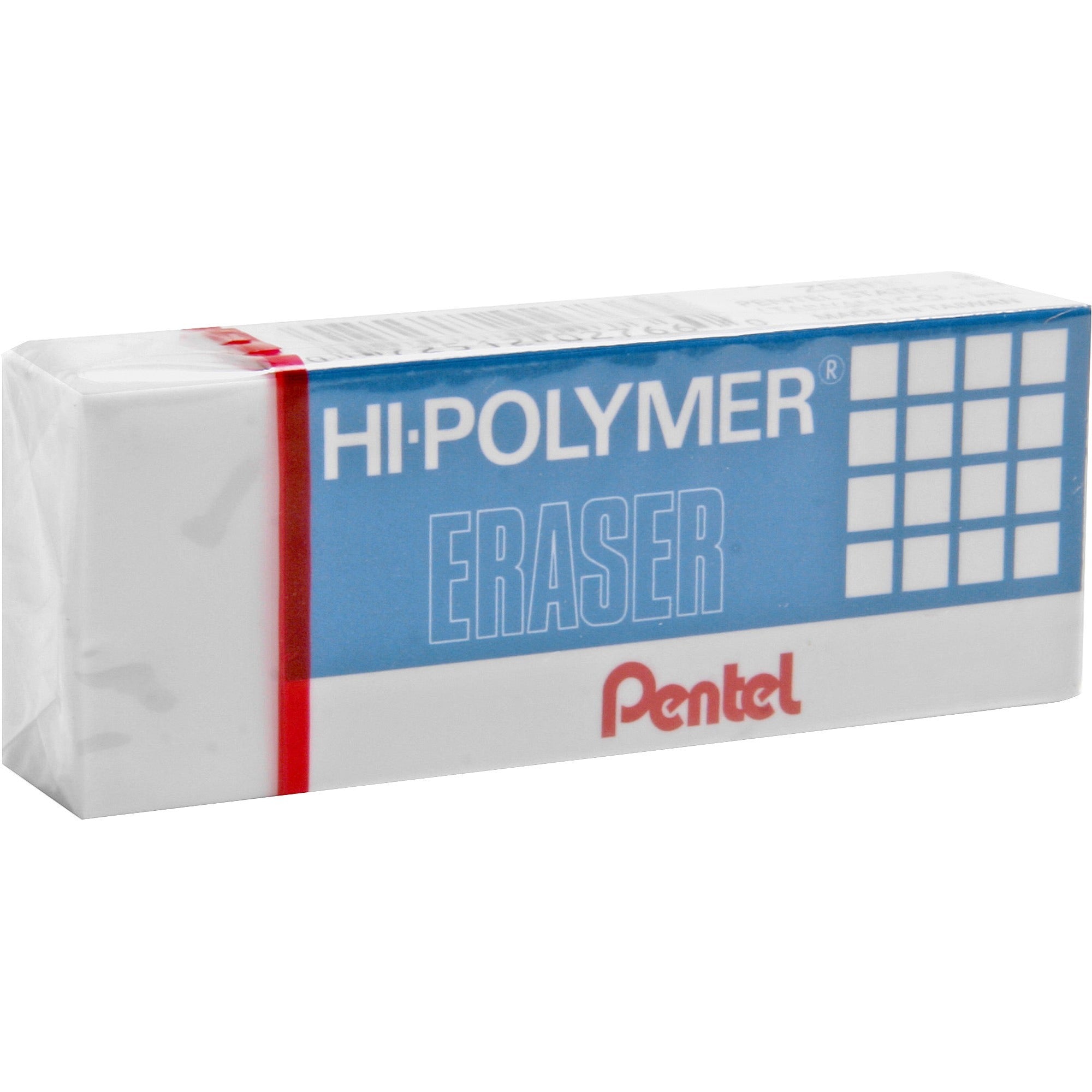 Pentel Hi-Polymer Eraser - White - Block - 2.6" Width x 0.5" Height x 1" Depth x - 1 Each - Non-abrasive, Latex-free -