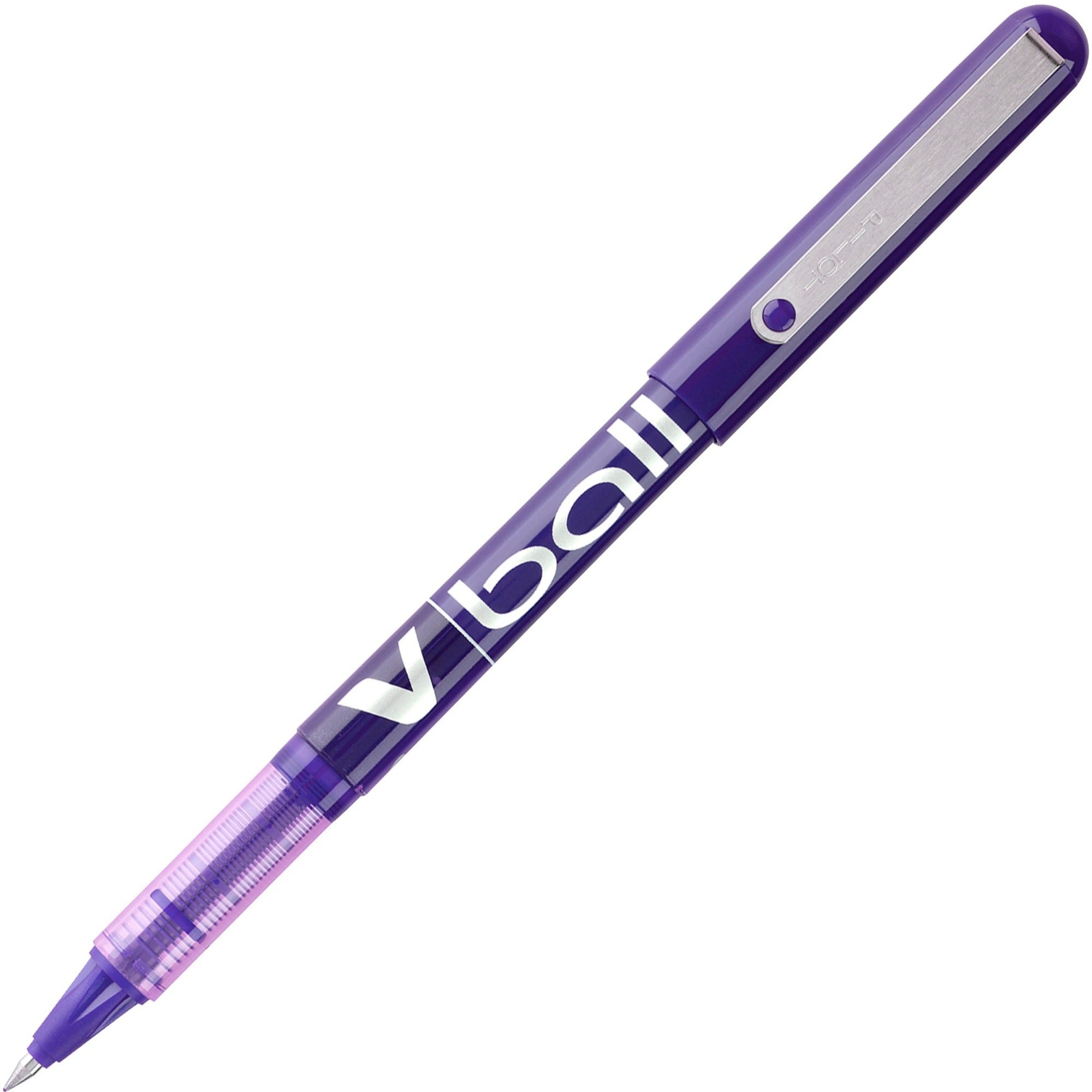 Pilot Vball Liquid Ink Pens - Fine Pen Point - 0.5 mm Pen Point Size - Purple - Purple Barrel - 1 Dozen -