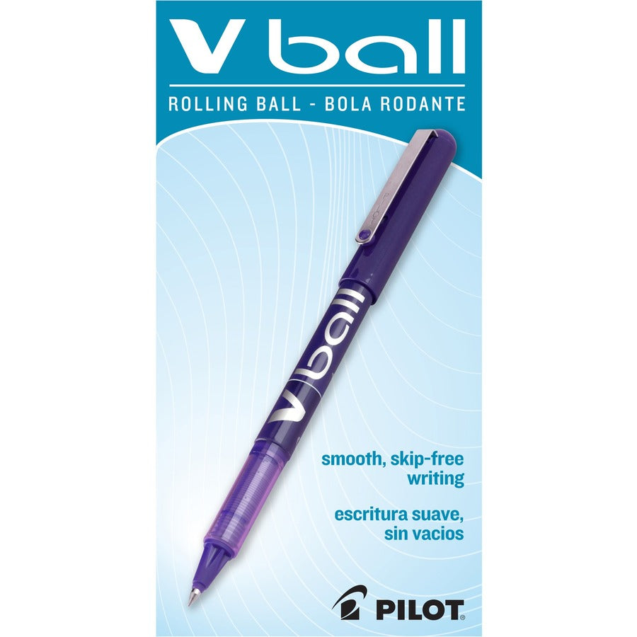 Pilot Vball Liquid Ink Pens - Fine Pen Point - 0.5 mm Pen Point Size - Purple - Purple Barrel - 1 Dozen -