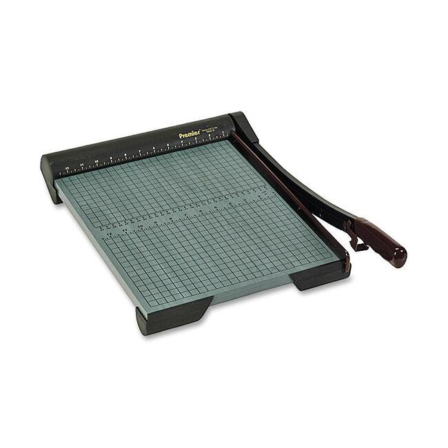 Premier Heavy-Duty Wood Series Paper Trimmers - 1 x Blade(s)Cuts 20Sheet - 15" Cutting Length - Straight Cutting - 4.3" Height x 17" Width x 24" Depth - Wood Base, Steel Blade - Green -
