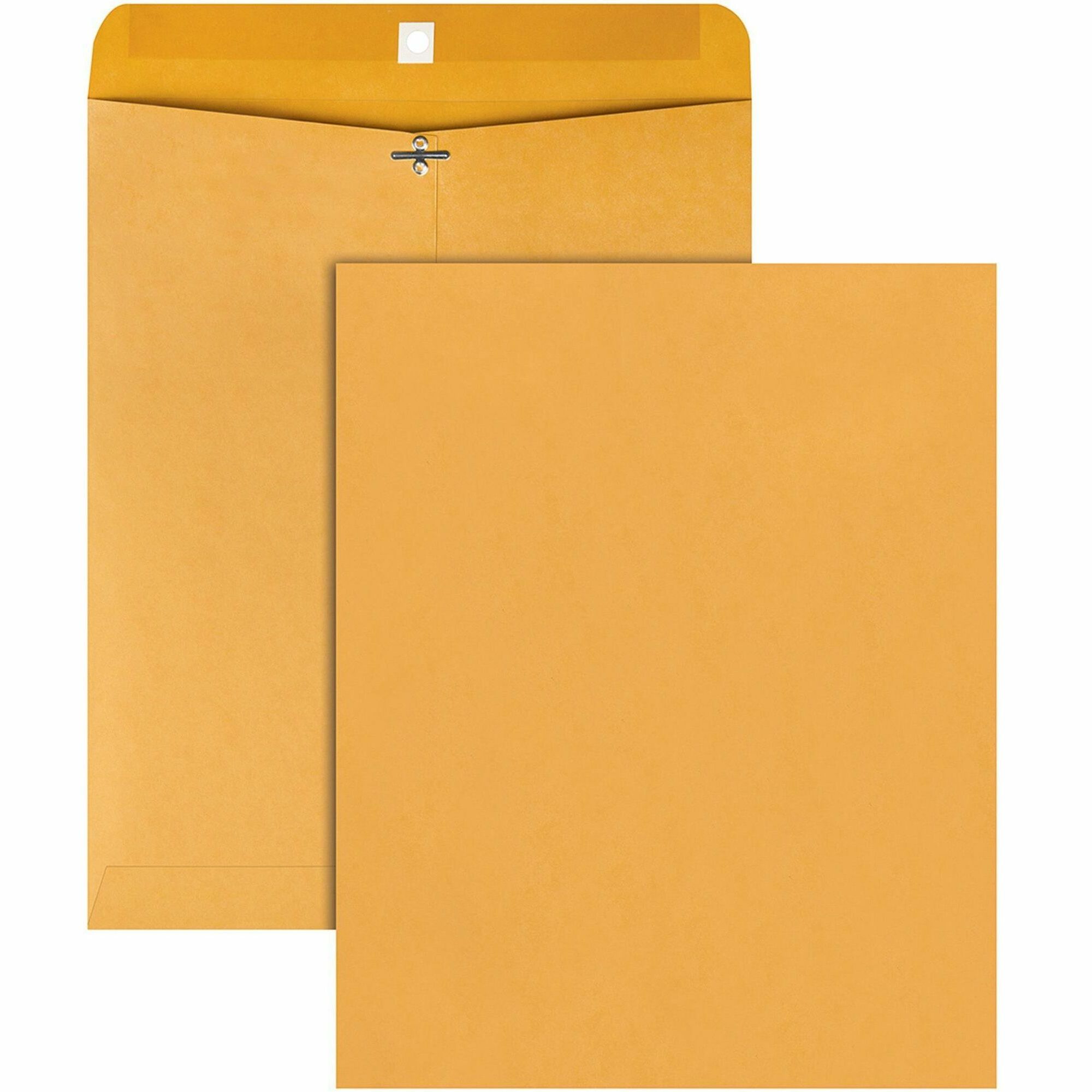 Quality Park 11-1/2 x 14-1/2 Clasp Envelopes with Deeply Gummed Flaps - Clasp - #105 - 11 1/2" Width x 14 1/2" Length - 28 lb - Gummed - Kraft - 100 / Box - Kraft -