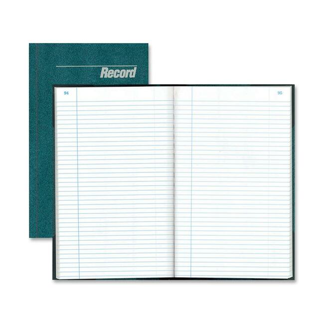 Rediform Granite Series Record Books - 300 Sheet(s) - Gummed - 7.25" x 12.25" Sheet Size - Blue - White Sheet(s) - Blue Print Color - Blue Cover - Recycled - 1 Each -