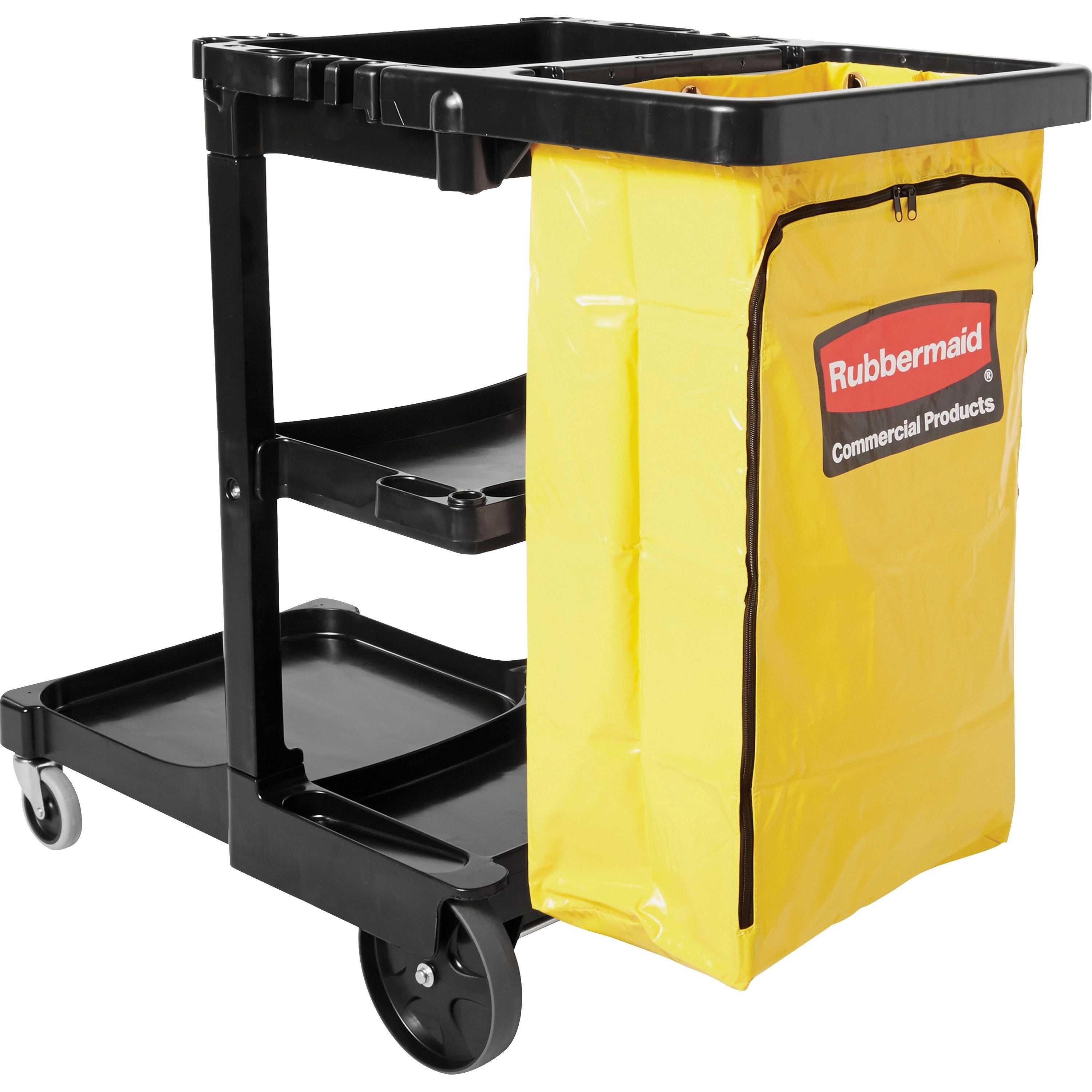 Rubbermaid Janitor Cart With Zipper Yellow Vinyl Bag, Sold as 1 Each - 2