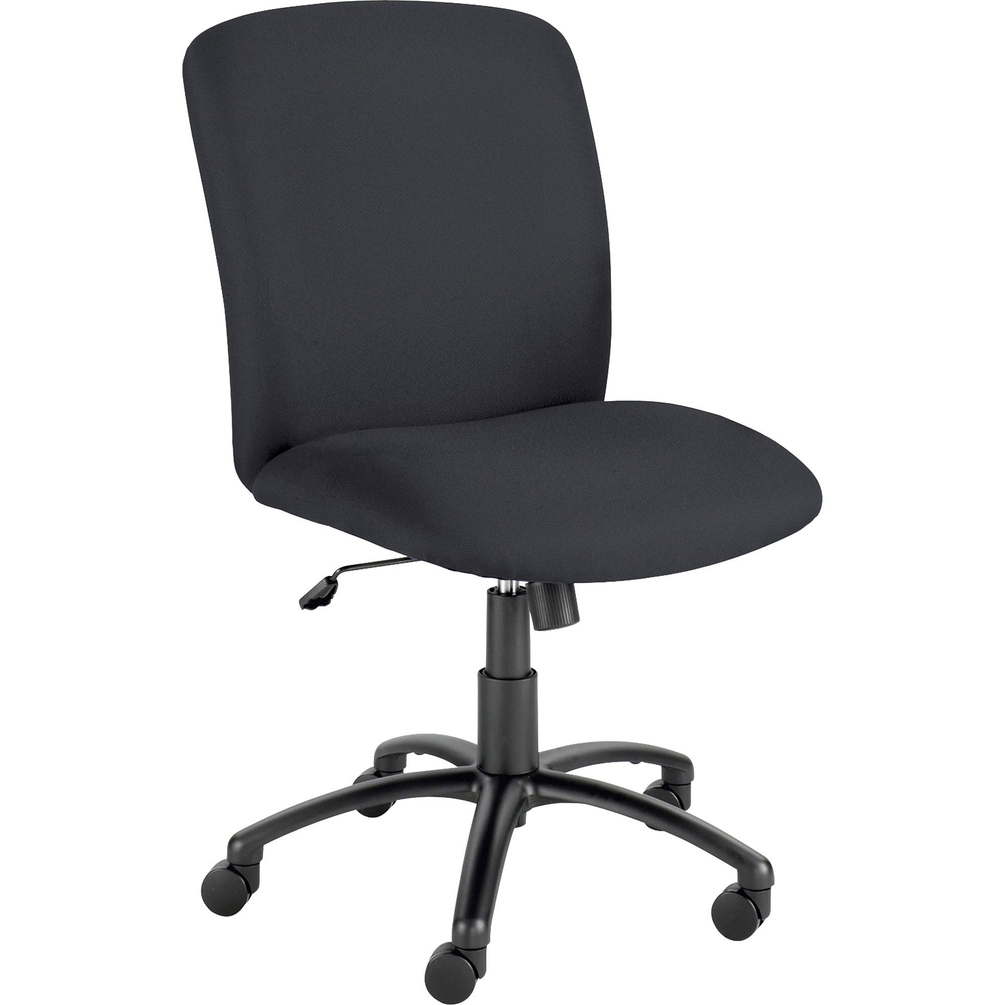 Safco Big & Tall Executive High-Back Chair - Black Foam, Polyester Seat - Polyester Back - Black Steel Frame - 5-star Base - Black - 1 Each -