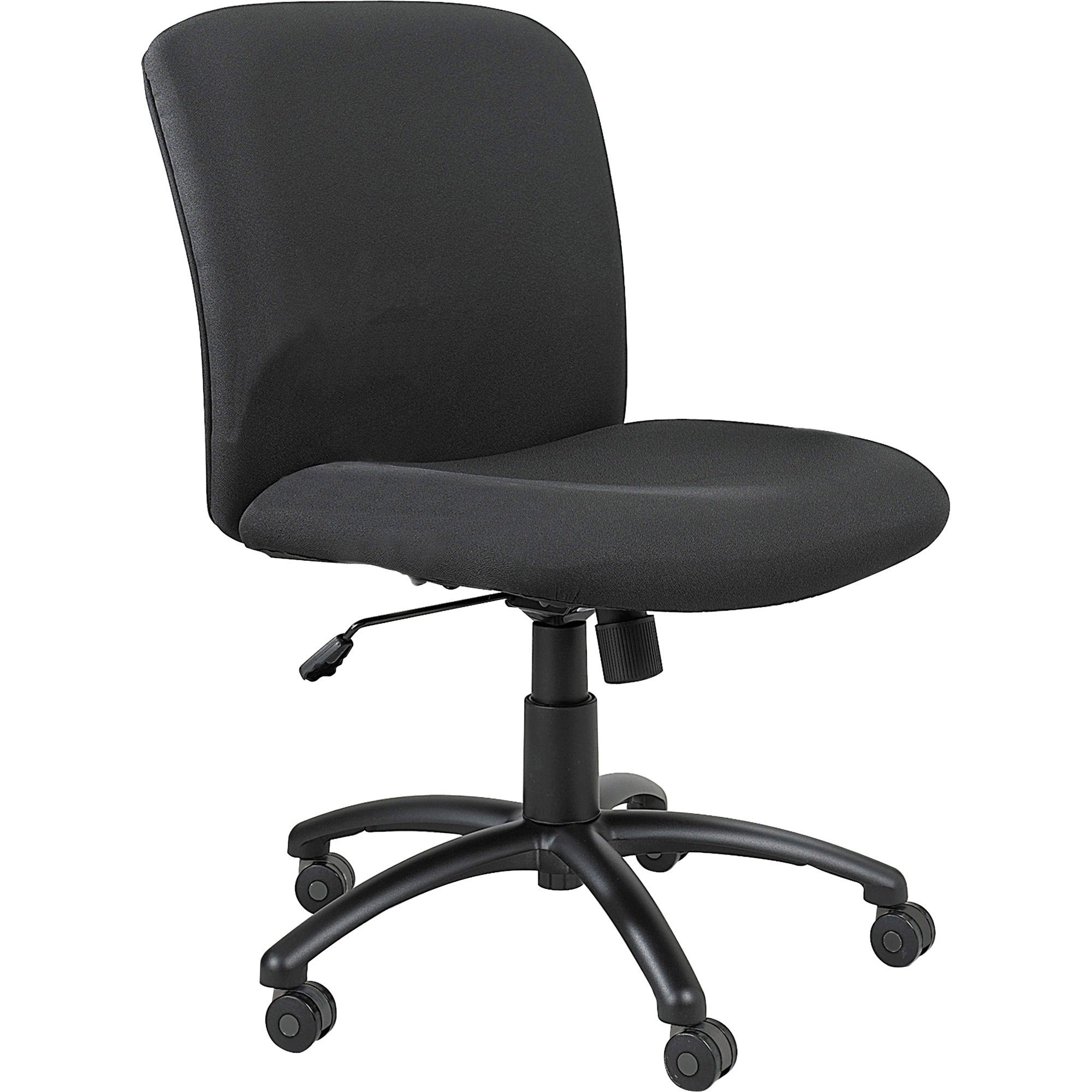 Safco Big & Tall Executive Mid-Back Chair - Black Foam, Polyester Seat - Black Frame - 5-star Base - Black - 1 Each -
