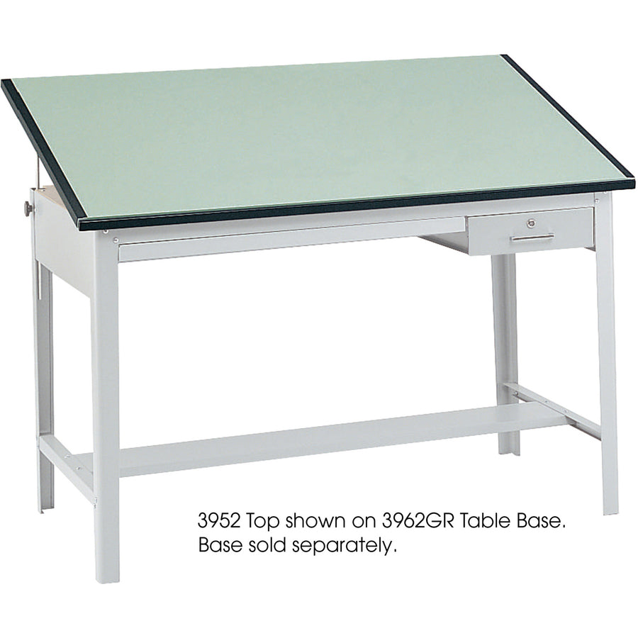 Safco Precision Drafting Table Top - For - Table TopGreen Rectangle, Melamine Top - Enamel Base - 37.50" Table Top Length x 60" Table Top Width x 1" Table Top Thickness - Wood, Particleboard - 1 Each -