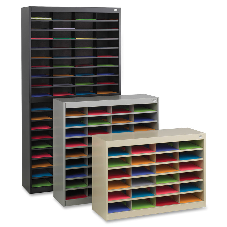safco-e-z-stor-steel-literature-organizers-750-x-sheet-60-compartments-compartment-size-3-x-9-x-1225-60-height-x-375-width-x-128-depth-50%-recycled-enamel-gray-steel-fiberboard-1-each_saf9231grr - 2