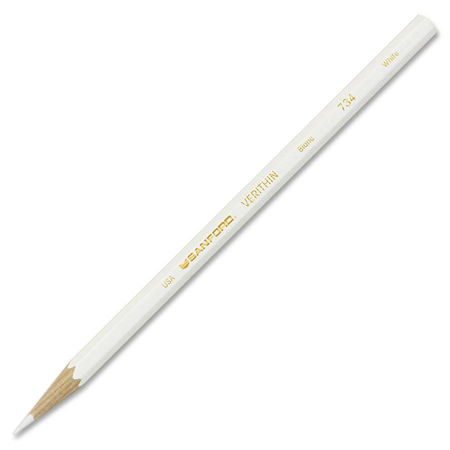 Prismacolor Verithin Colored Pencils - White Lead - White Barrel - 1 Dozen -