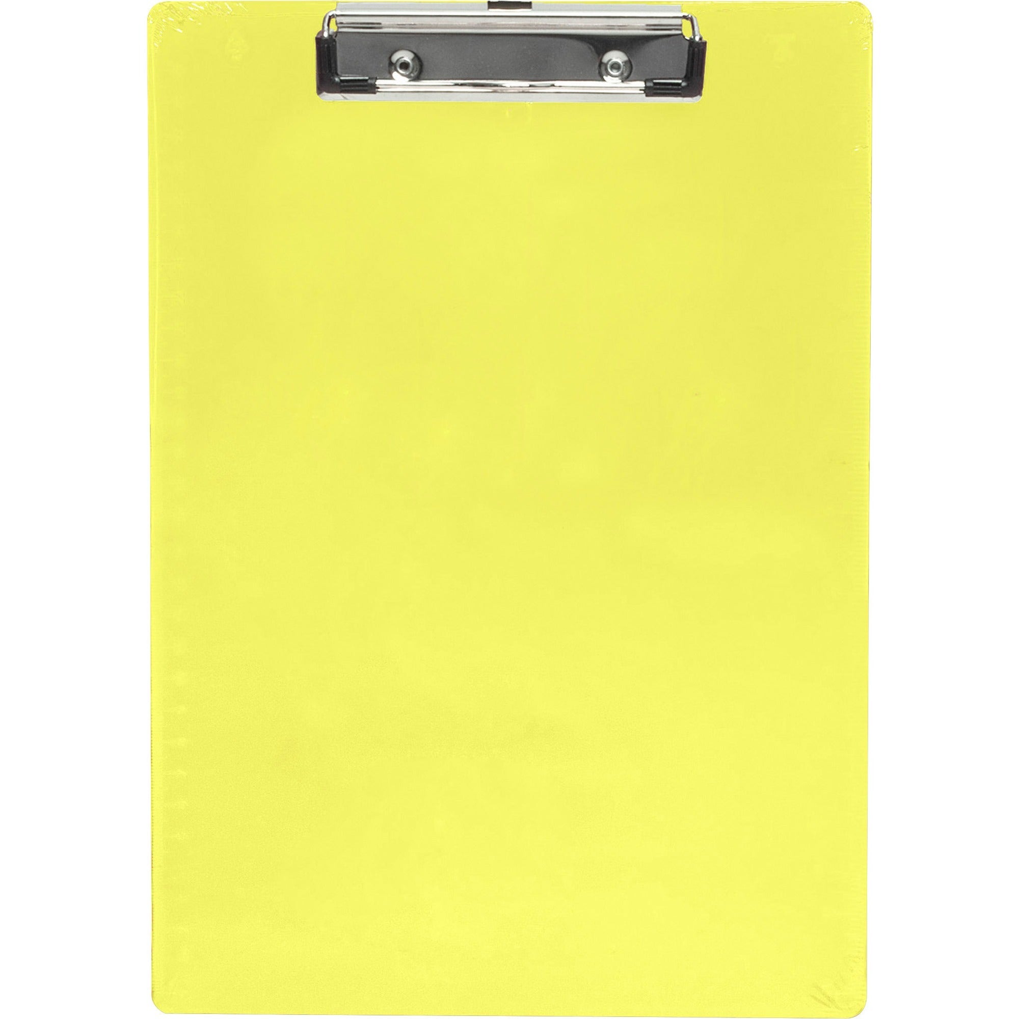 Saunders Neon Plastic Clipboards - 0.50" Clip Capacity - Plastic - Neon Yellow - 1 Each -