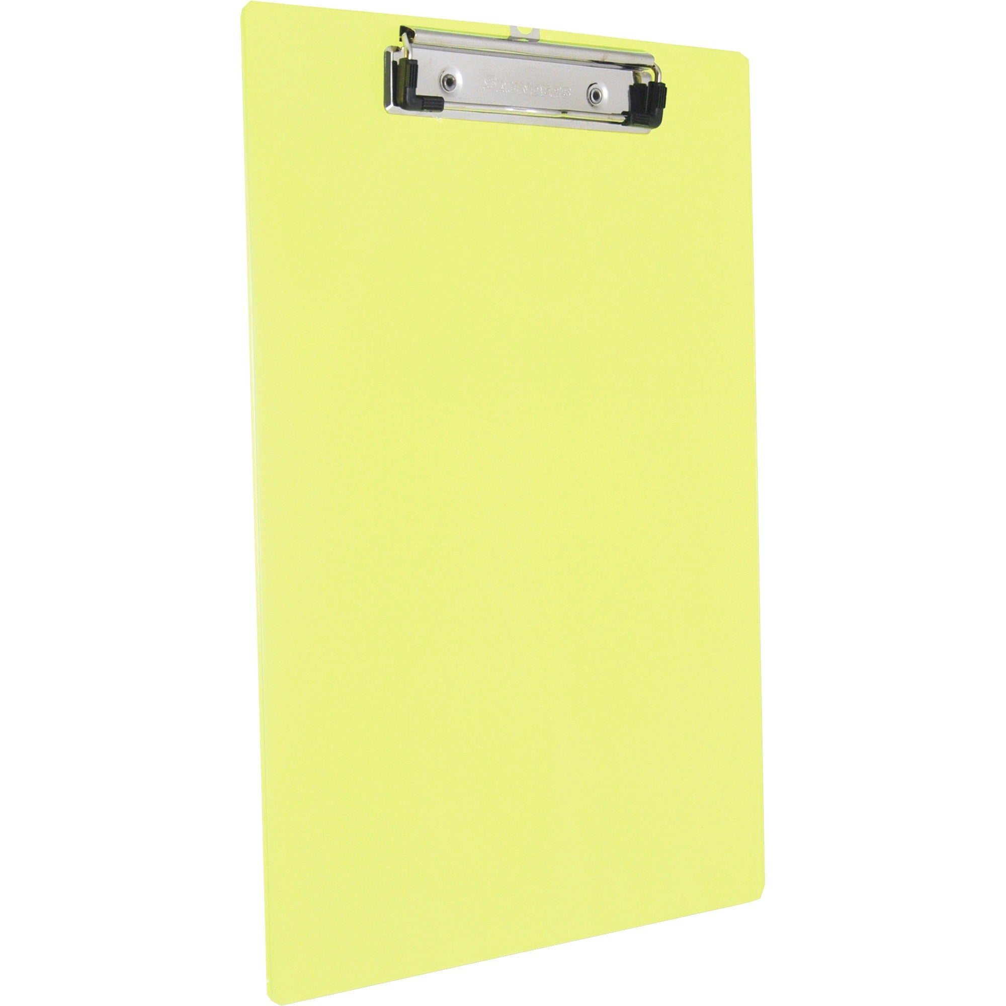 Saunders Neon Plastic Clipboards - 0.50" Clip Capacity - Plastic - Neon Yellow - 1 Each -