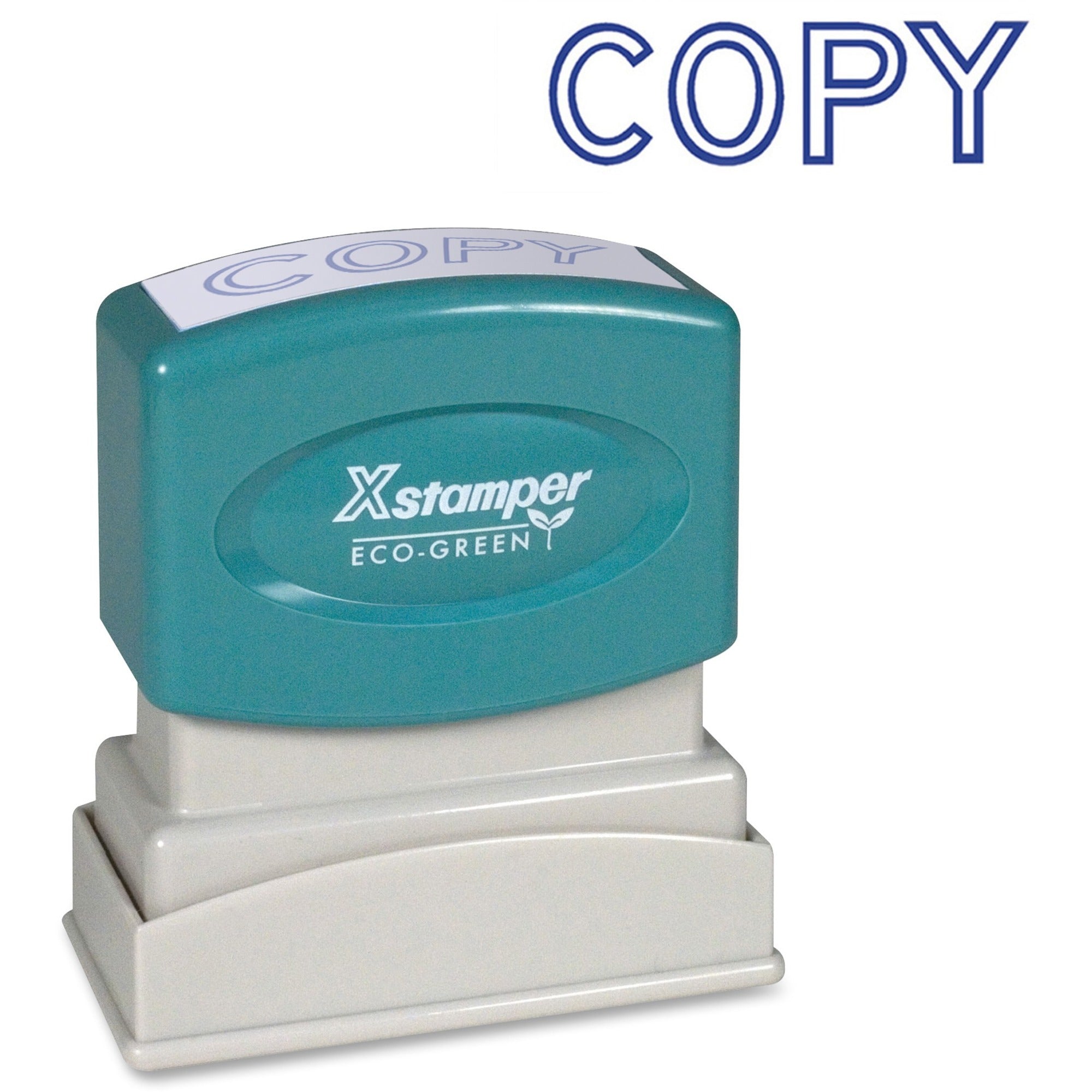 Xstamper COPY Title Stamp - Message Stamp - "COPY" - 0.50" Impression Width x 1.63" Impression Length - 100000 Impression(s) - Blue - Recycled - 1 Each -