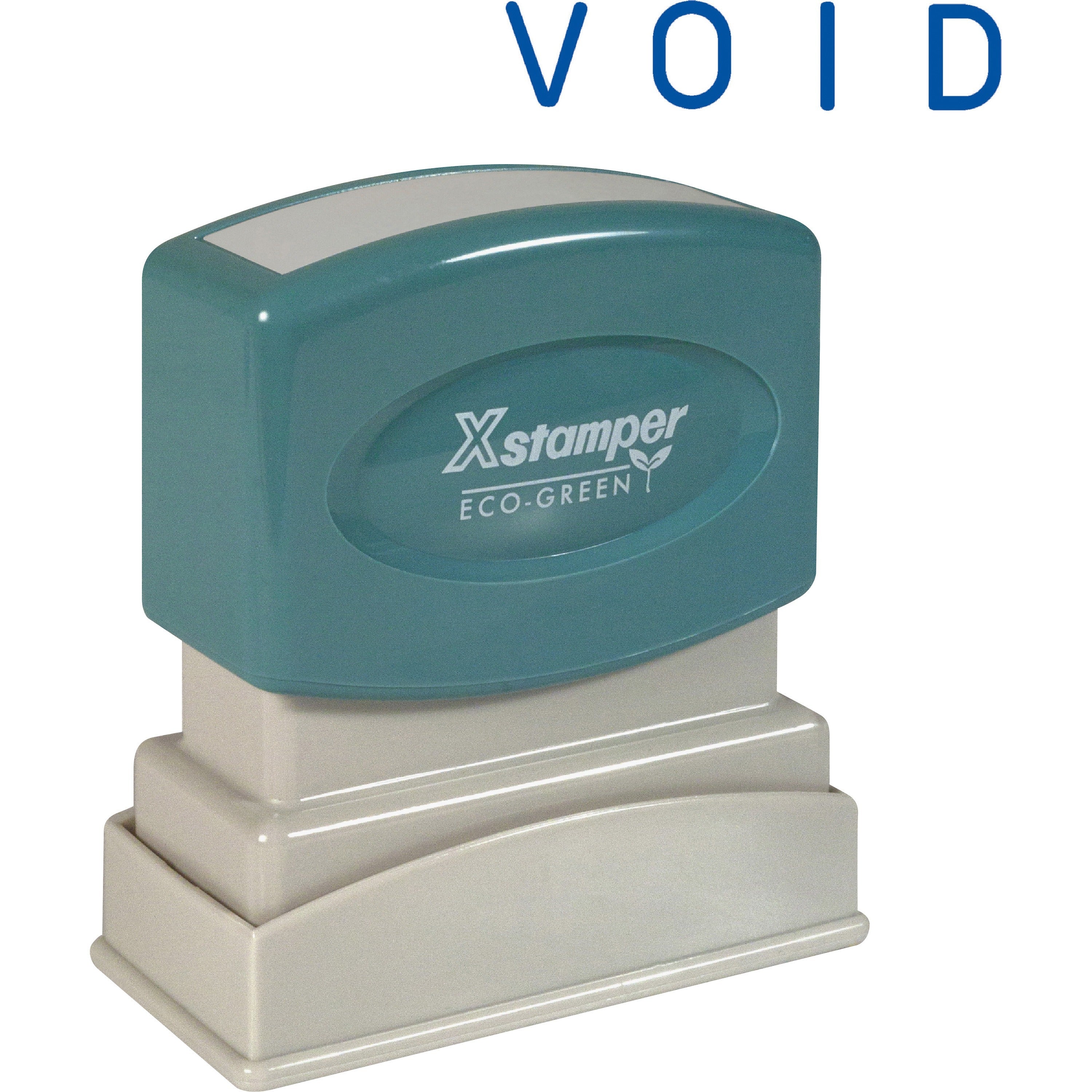 Xstamper VOID Title Stamp - Message Stamp - "VOID" - 0.50" Impression Width x 1.63" Impression Length - 100000 Impression(s) - Blue - Recycled - 1 Each -