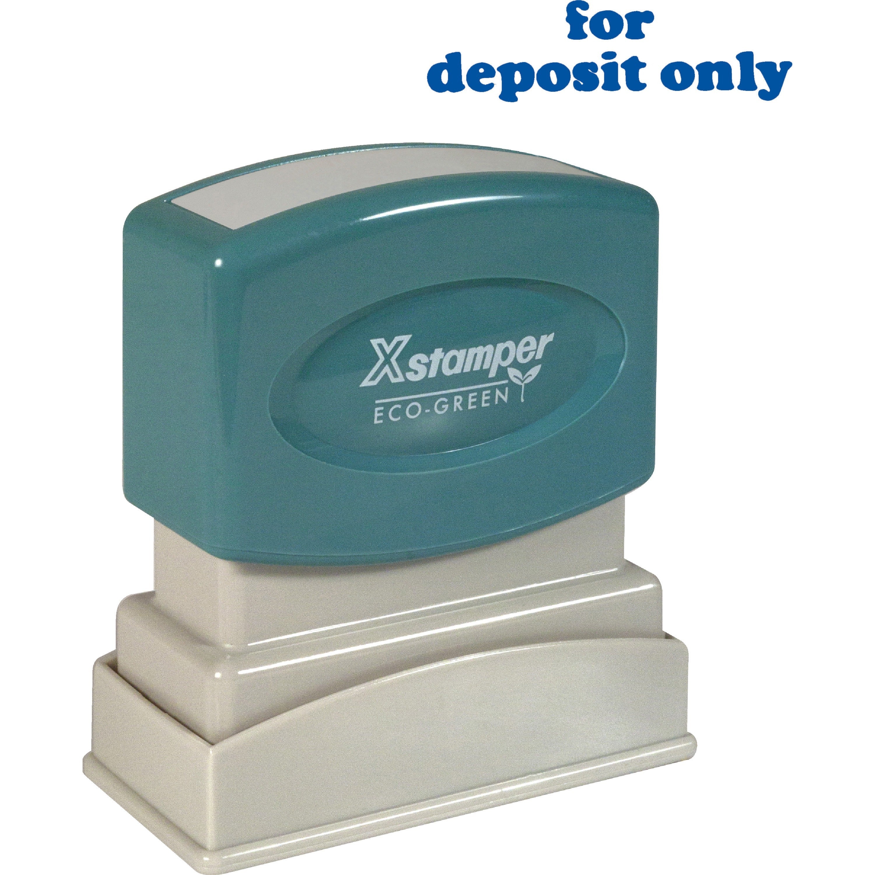 Xstamper "for deposit only" Title Stamp - Message Stamp - "FOR DEPOSIT ONLY" - 0.50" Impression Width x 1.62" Impression Length - 100000 Impression(s) - Blue - Recycled - 1 Each -