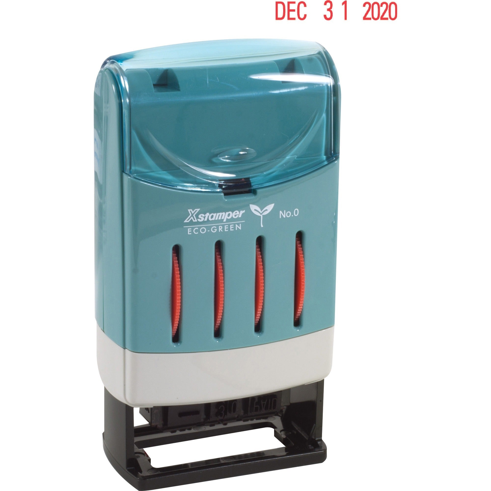 Xstamper VersaDater Small Type Date Stamp - Message/Date Stamp - "FAXED, PAID, RECEIVED" - 0.87" Impression Width x 0.12" Impression Length - Red - Recycled - 1 Each -