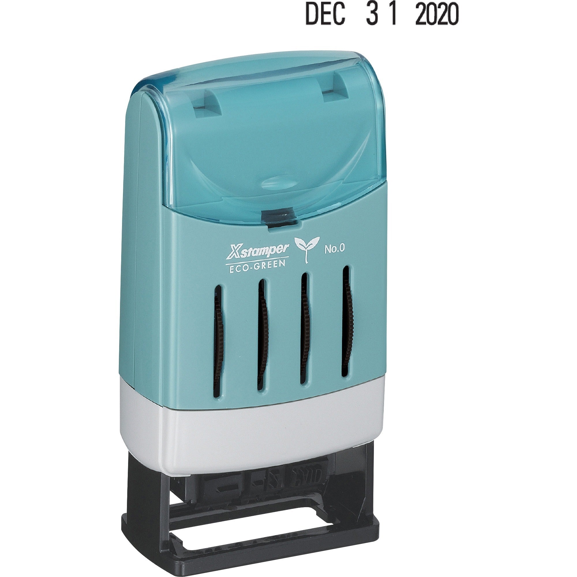 Xstamper VersaDater Small Type Date Stamp - Message/Date Stamp - "FAXED, PAID, RECEIVED" - 0.87" Impression Width x 0.12" Impression Length - Black - Recycled - 1 Each -