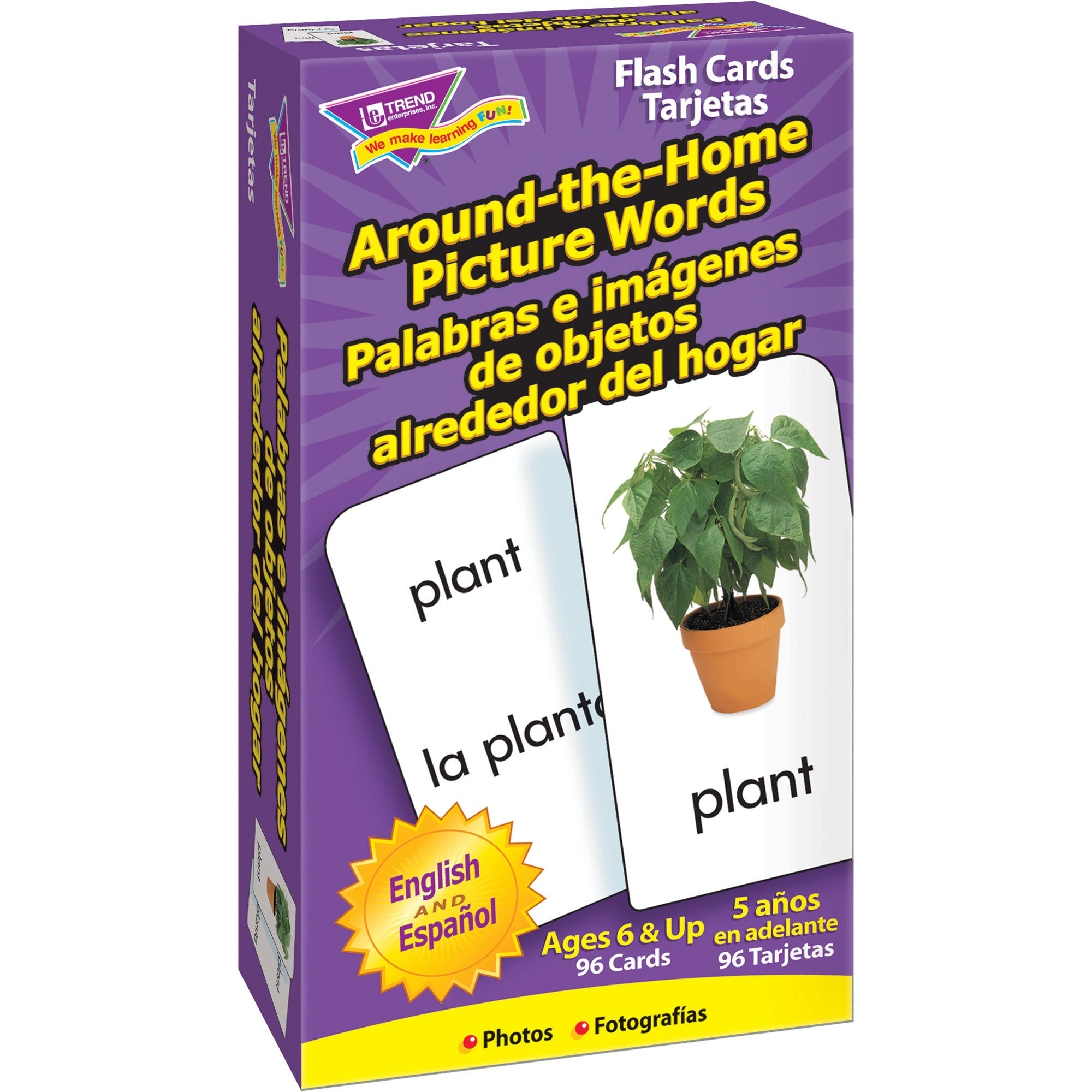 Trend English/Spanish Picture Words Flash Cards - Educational - 1 Each -