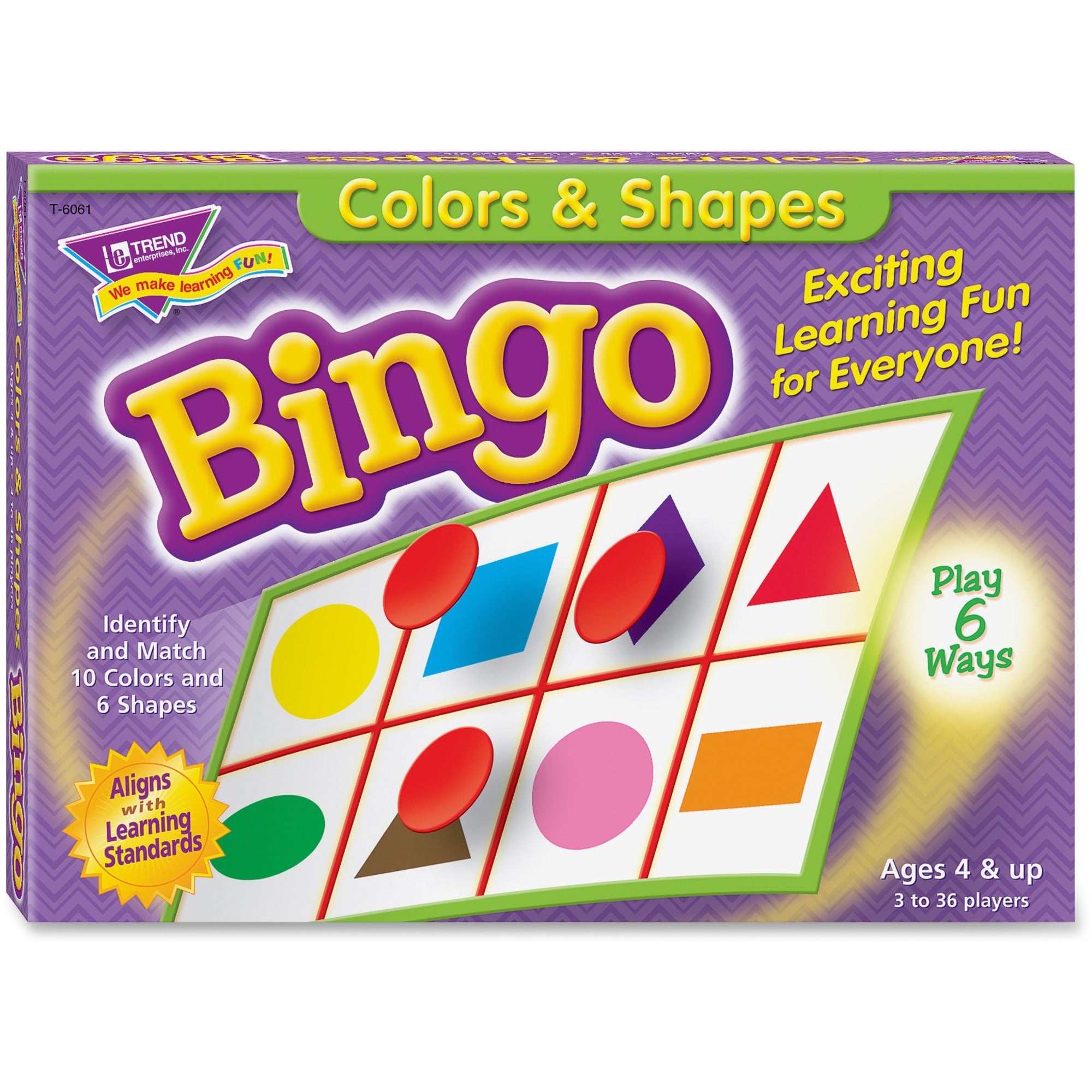 Trend Colors and Shapes Learner's Bingo Game - Theme/Subject: Learning - Skill Learning: Color Matching, Shape - 4-7 Year -