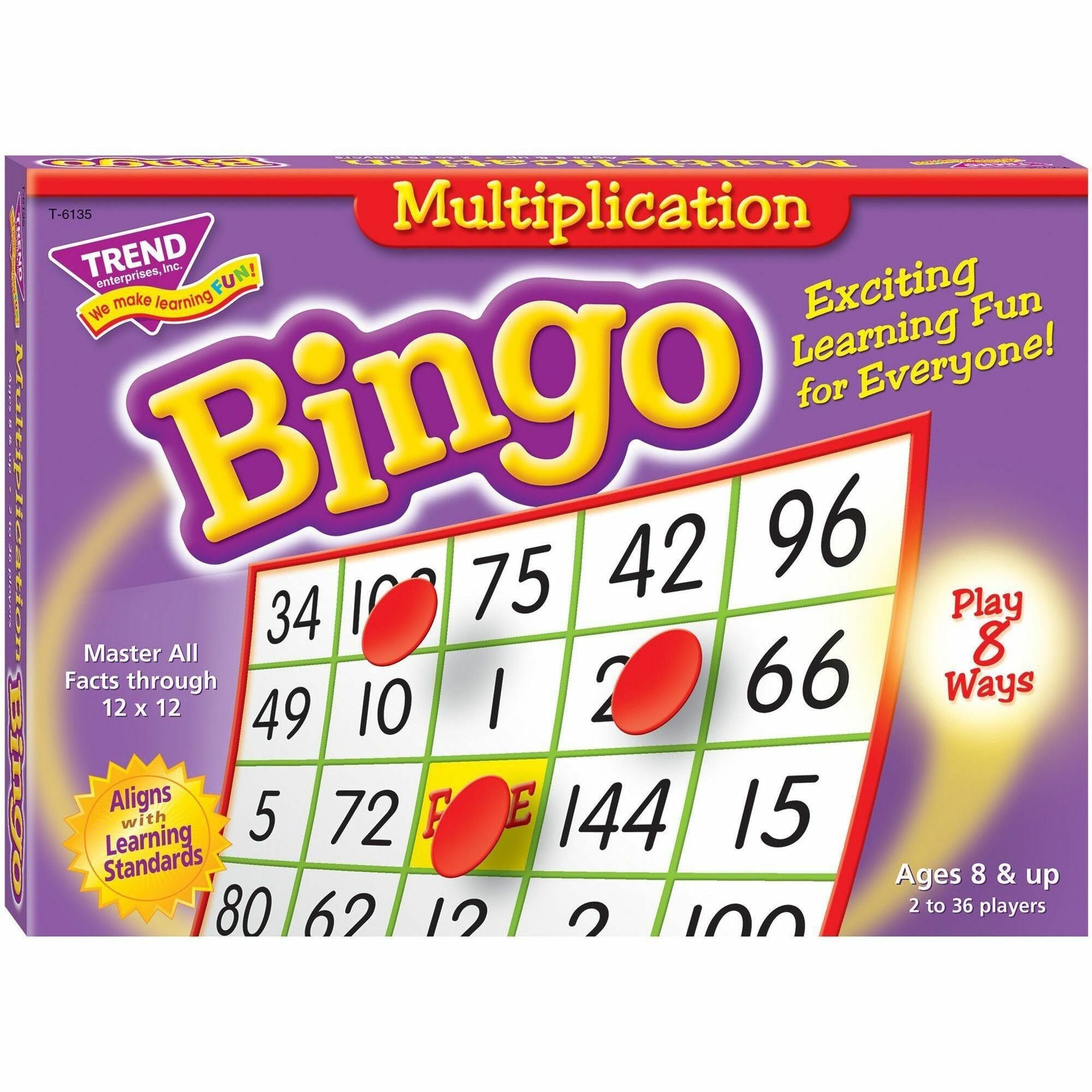 Trend Multiplication Bingo Learning Game - Theme/Subject: Learning - Skill Learning: Mathematics - 8-13 Year -